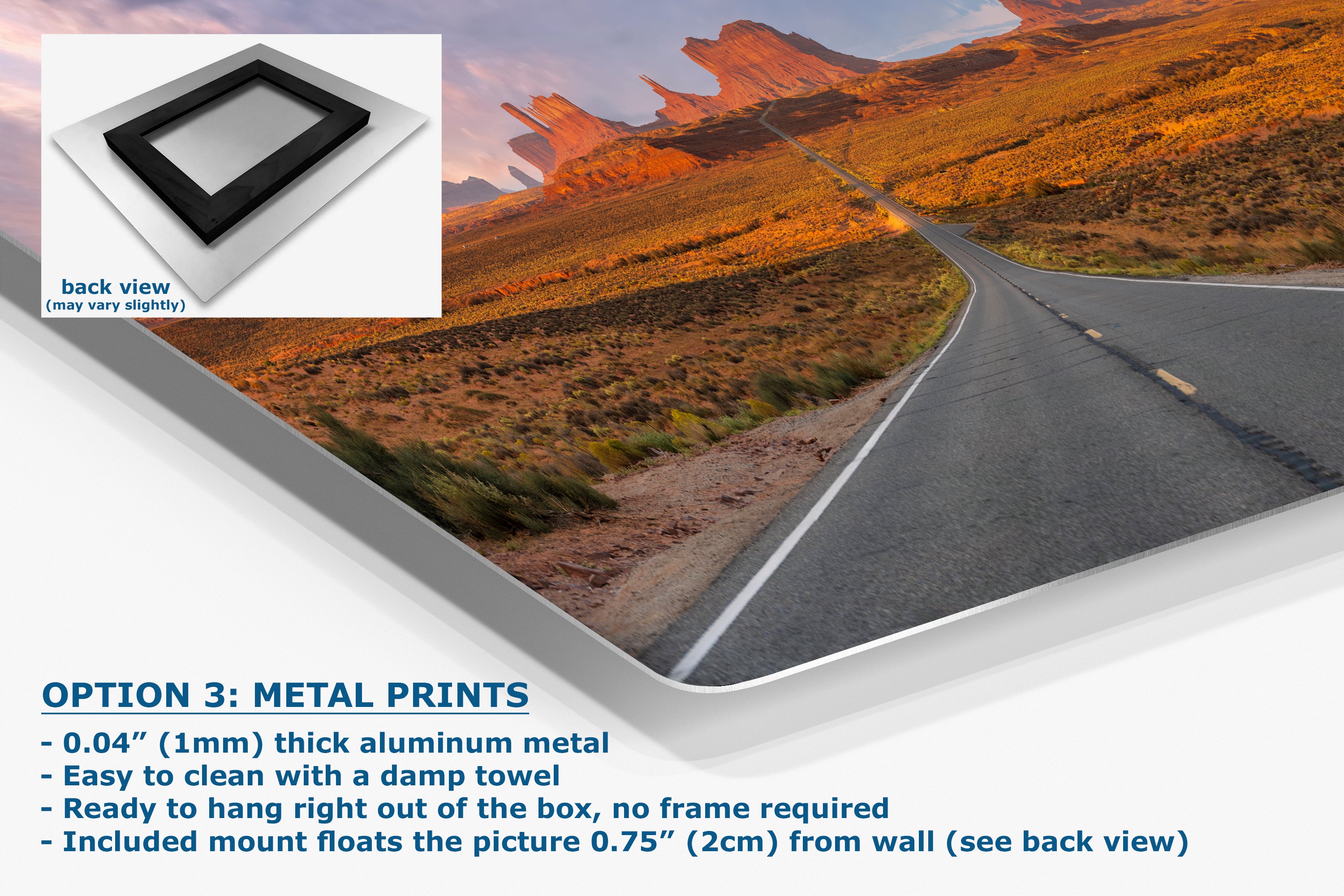 Monument Valley Arizona Desert Picture Nature Photo, Forrest Gump View Bohemian Style Relaxation Artwork for Meditation, Apartment, Office & House Decor