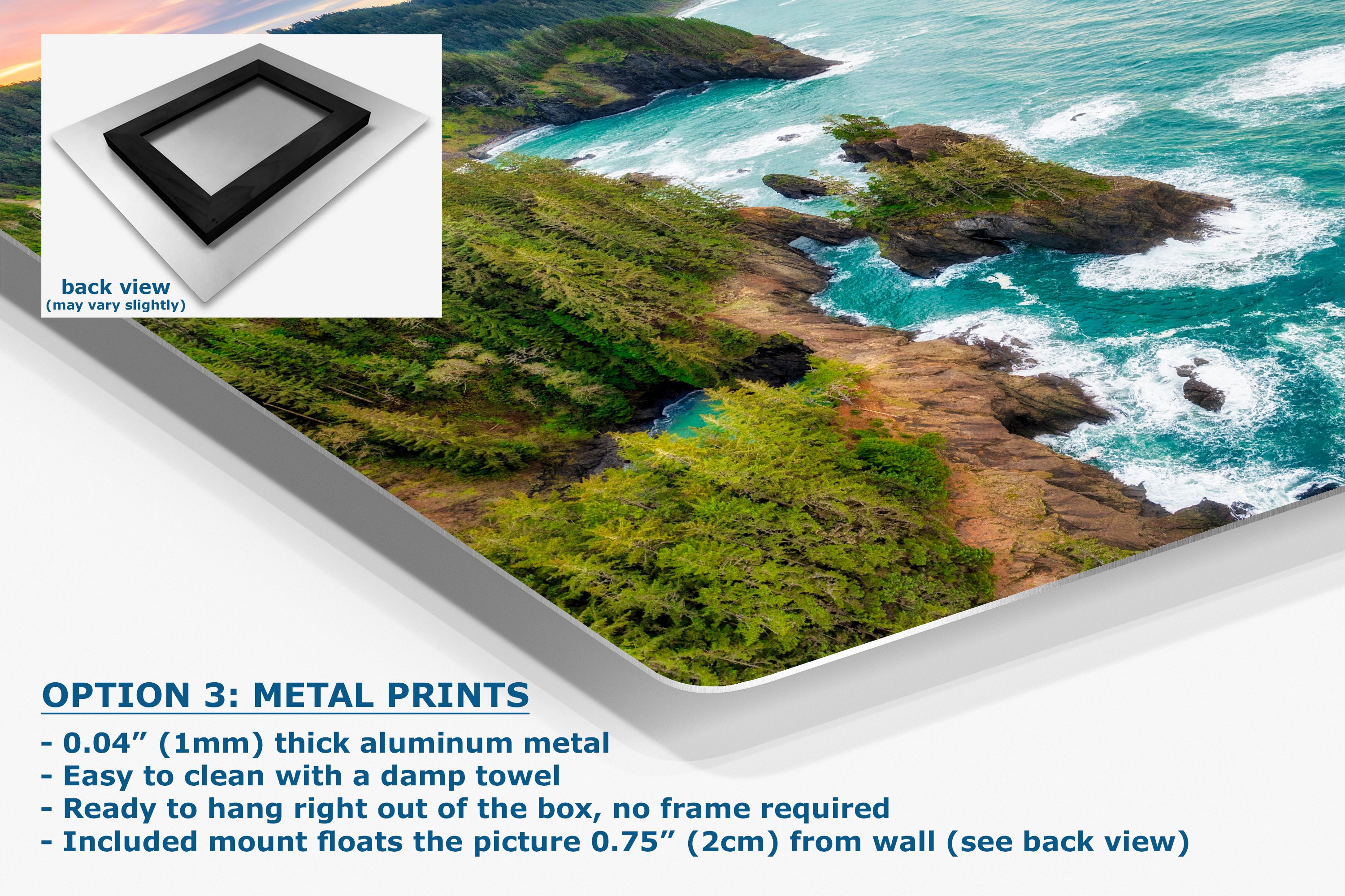 Oregon Coast Ocean Picture, Pacific Northwest Sunrise Nature Photo Relaxation Artwork for Meditation, Apartment, Office & House Decor