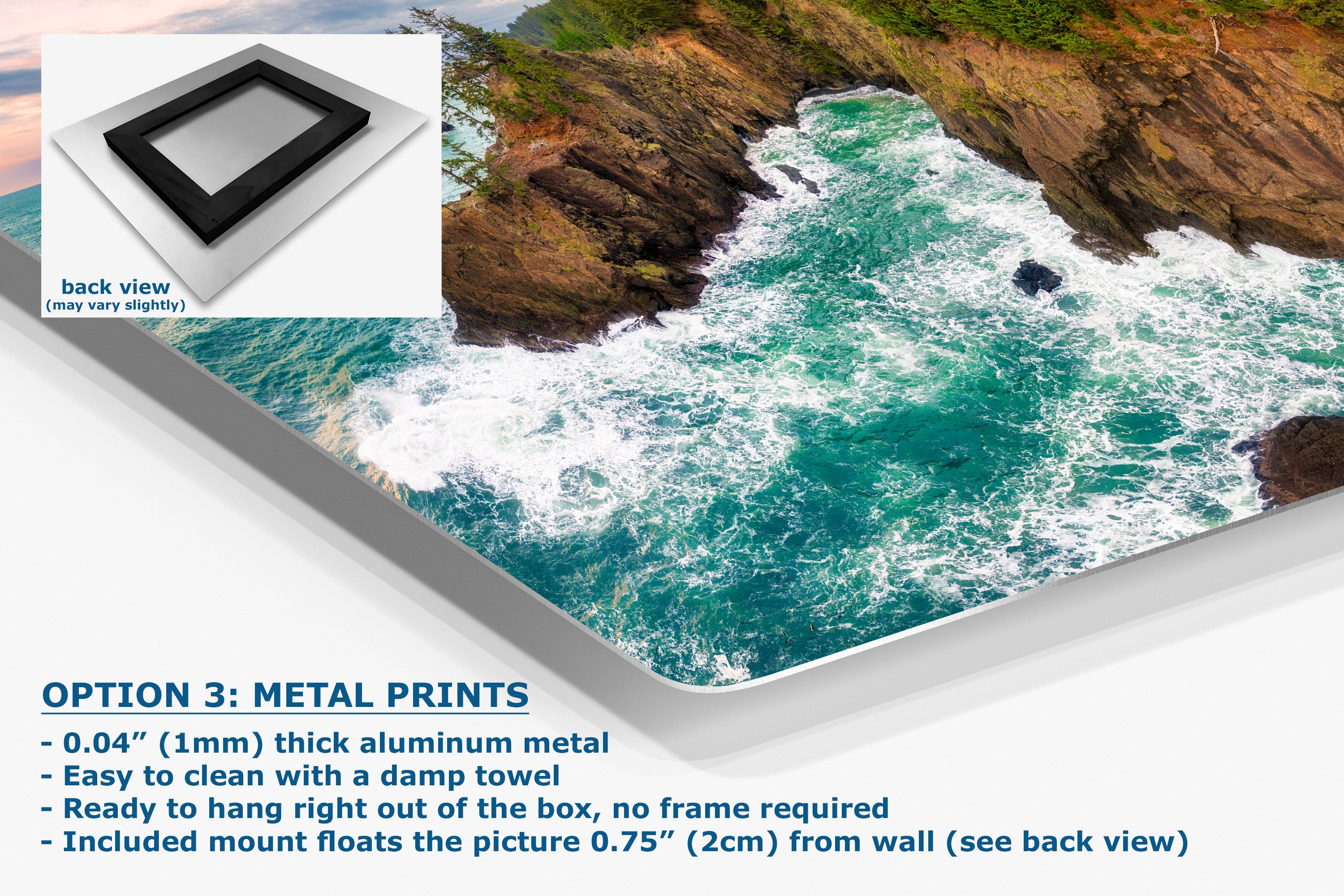 Oregon Coast Ocean Picture, Pacific Northwest Nature Photo Panorama Relaxation Artwork for Meditation, Apartment, Office & House Decor