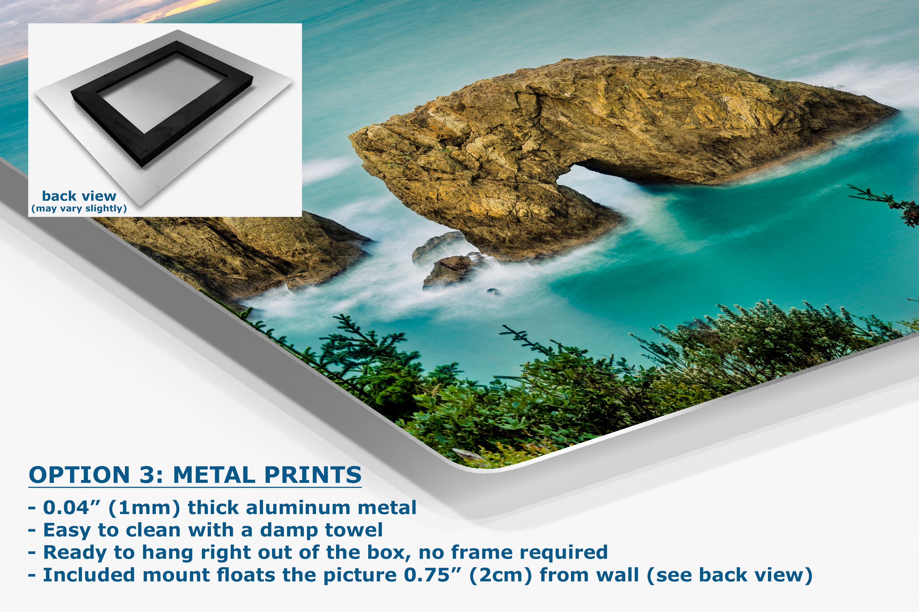 Sea Arch Oregon Coast Ocean Picture, Pacific Northwest Nature Photo Relaxation Artwork for Meditation, Apartment, Office & House Decor