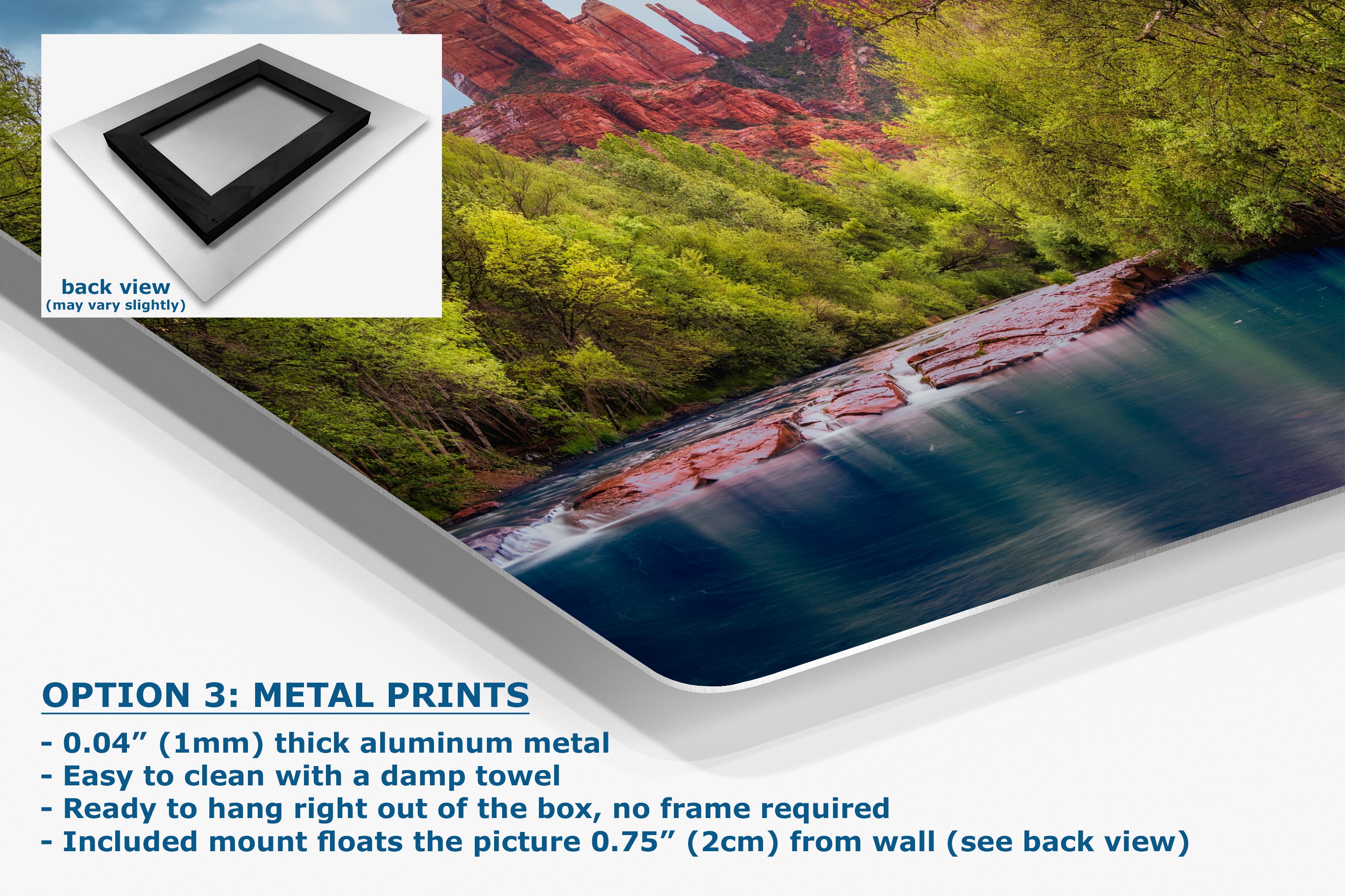 Cathedral Rock with Oak Creek, Sedona Arizona Desert Picture Nature Photo Relaxation Artwork for Meditation, Office, and House Decor