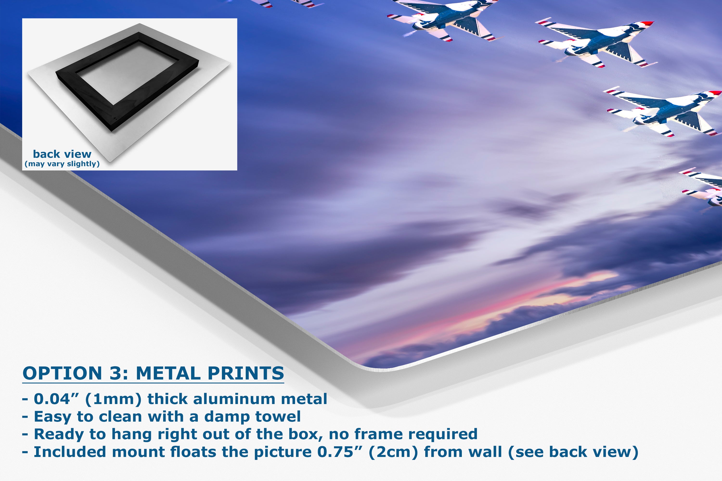 US Airforce Thunderbirds F-16 Fighting Falcon Aviation Artwork | Military Aircraft Wall Decor for Aviation Enthusiasts and Man Cave Decor