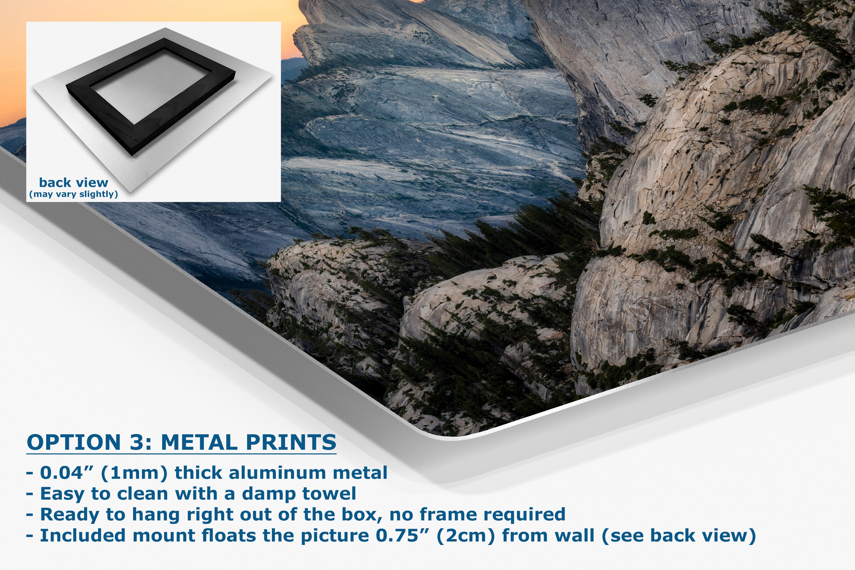 Glacier Point Yosemite National Park Mountain Picture, Half Dome Nature Photo Canvas Relaxation Artwork