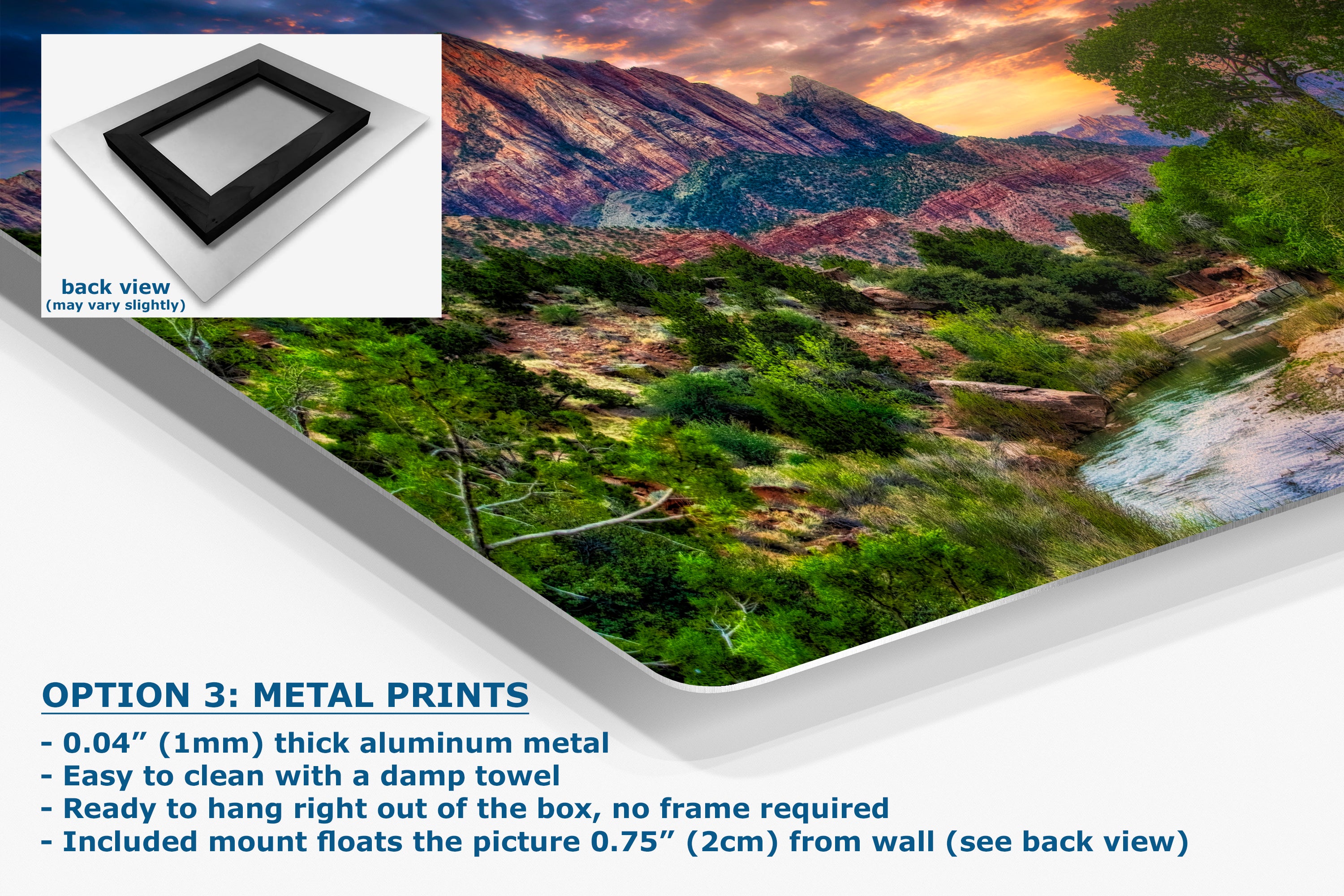 Zion National Park Art, Watchman Mountain Southwestern Desert Picture