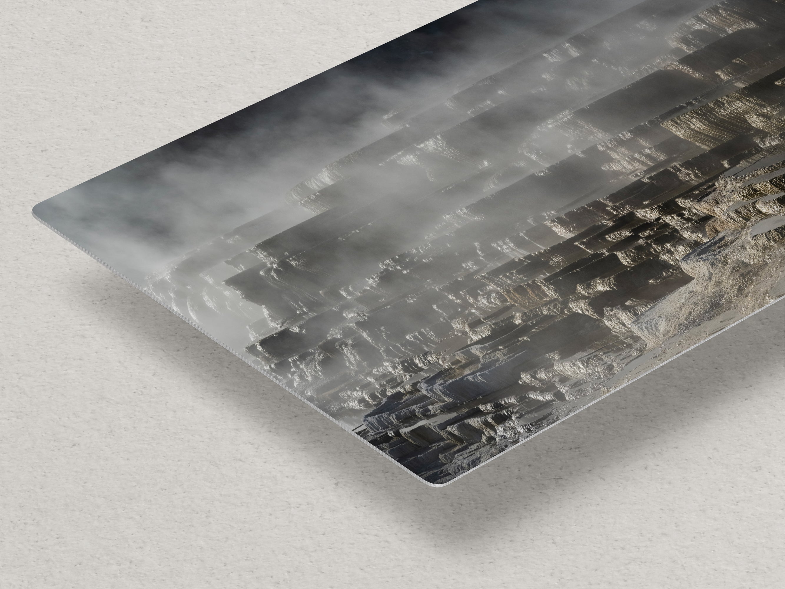 Mammoth Hot Springs Yellowstone National Park Nature Photo | Wyoming Mountain Picture Relaxation Artwork for Meditation or House Decor