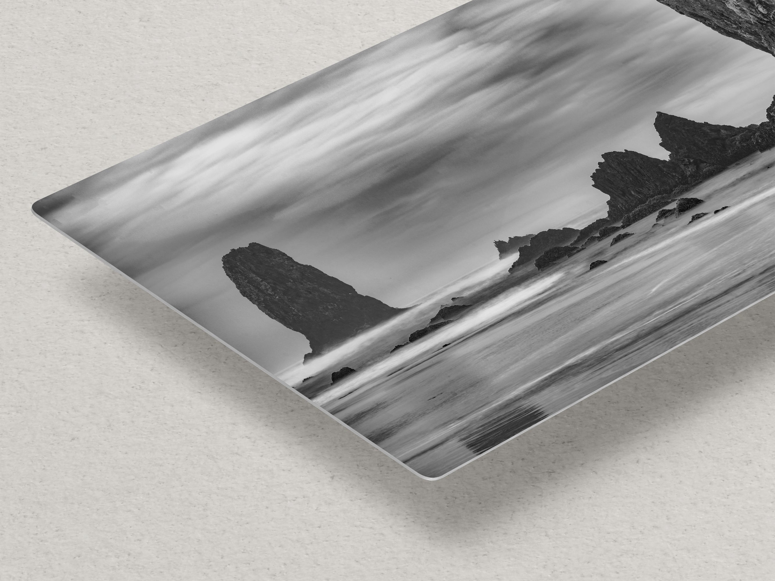 Cannon Beach Oregon Coast Ocean Picture Nature Photo, Black and White Haystack Rocks, Coastal Beach House Decor for Ocean Lovers