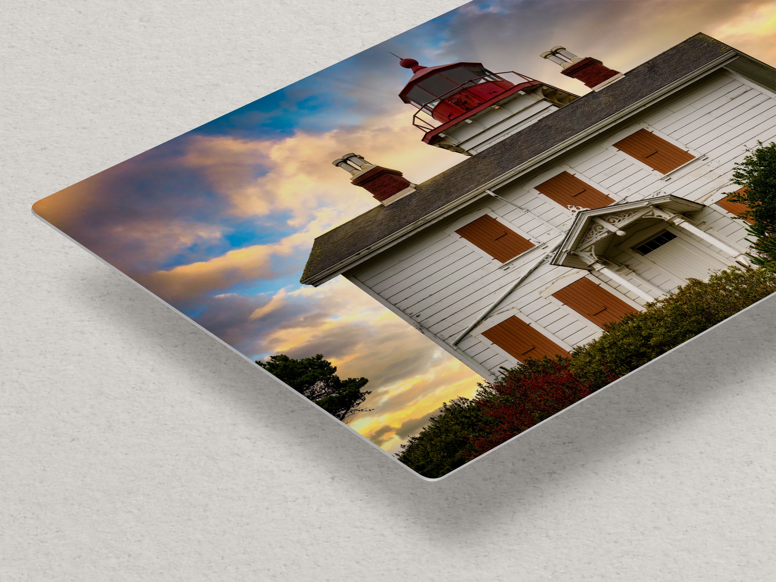 Yaquina Bay Lighthouse Picture, Oregon Coast Ocean Picture, Pacific Northwest Beach Photo Wall Art for Office and Relaxation