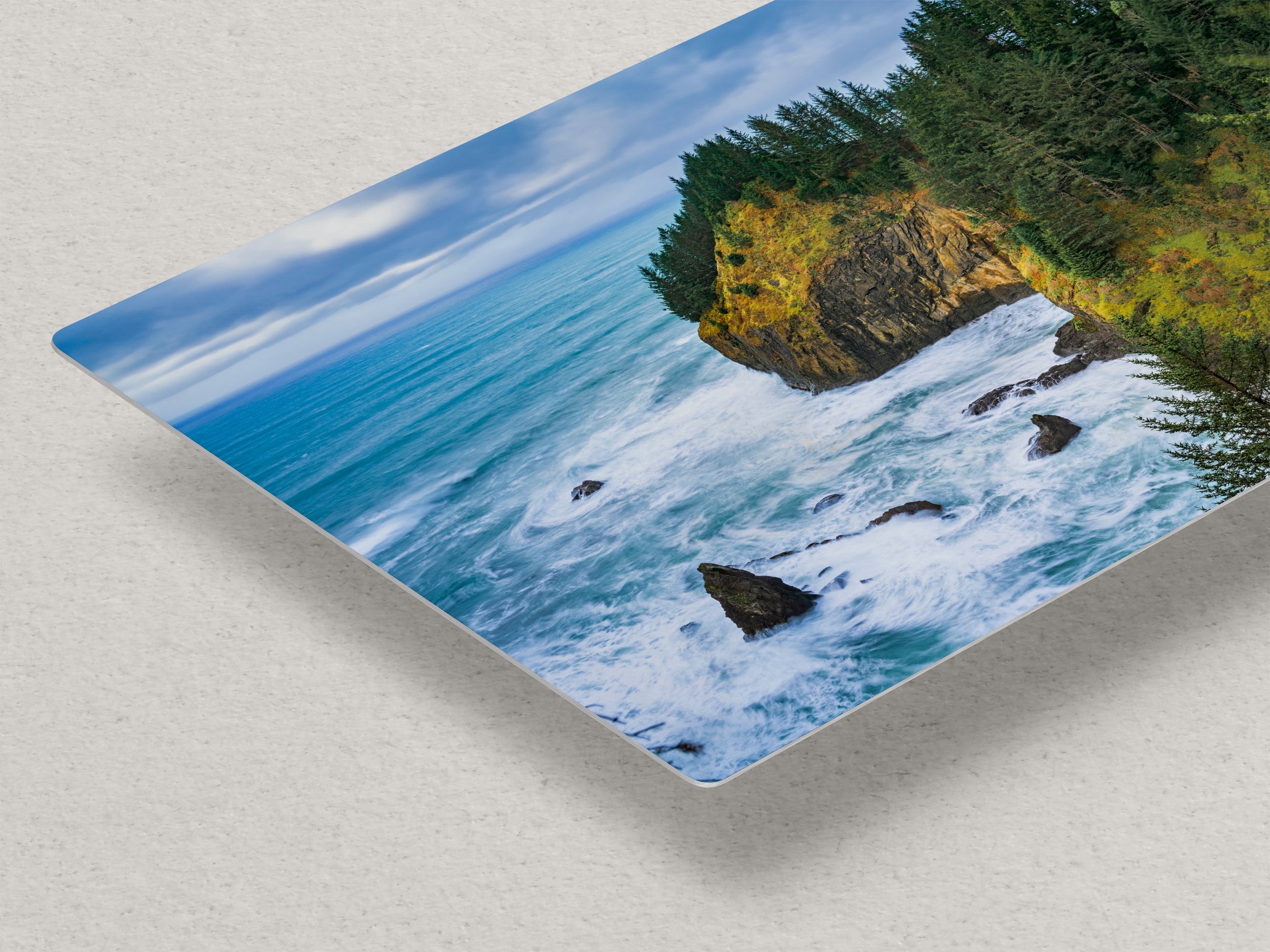 Oregon Coast Ocean Picture, Pacific Northwest Coastline Nature Photo Relaxation Artwork for Meditation, Apartment, Office & House Decor