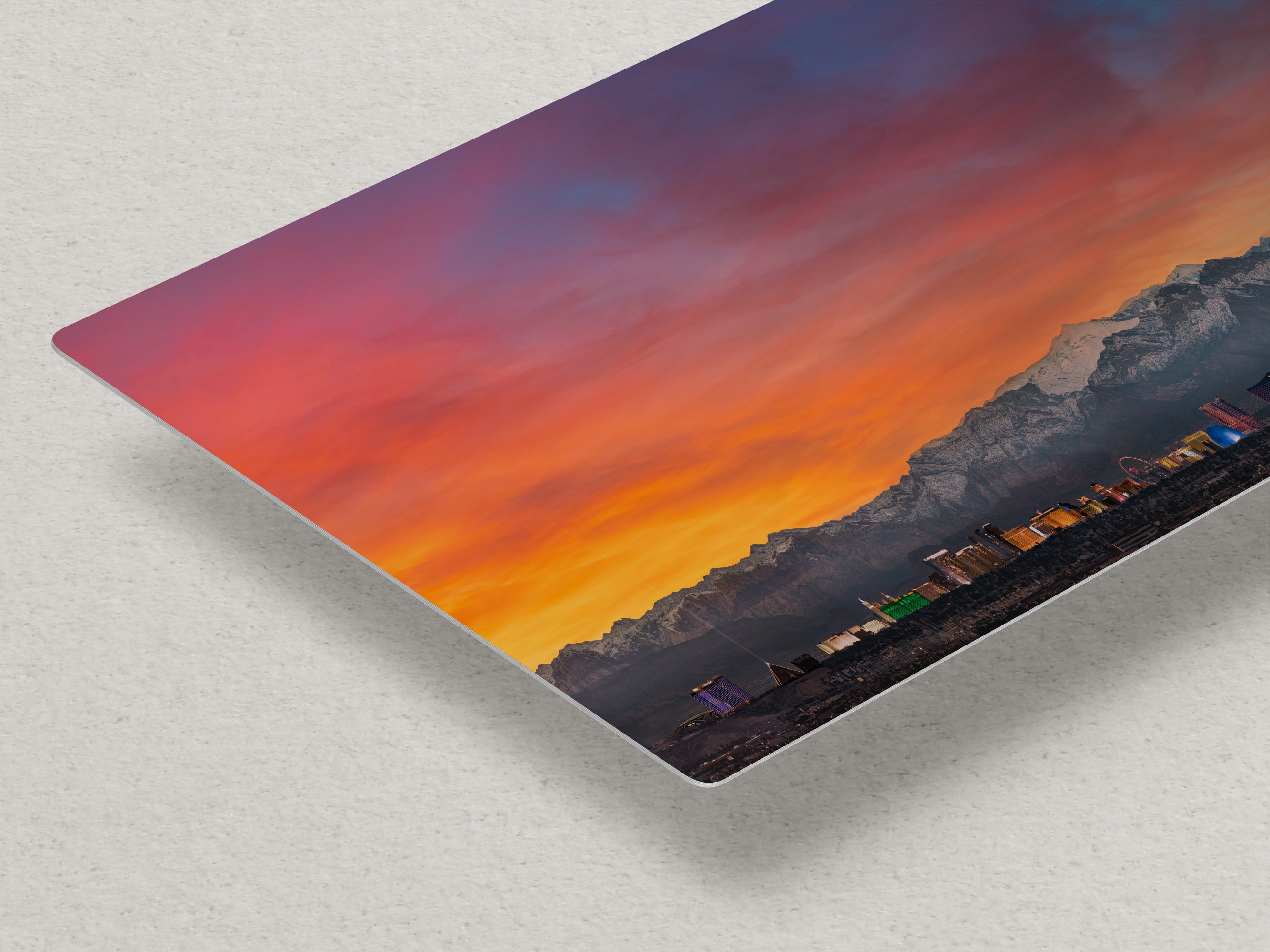 Las Vegas Nevada Panorama Photo Skyline Art Print House Decor, Desert Sunset Wall Art, on Premium Paper, Aluminum Metal, or Canvas