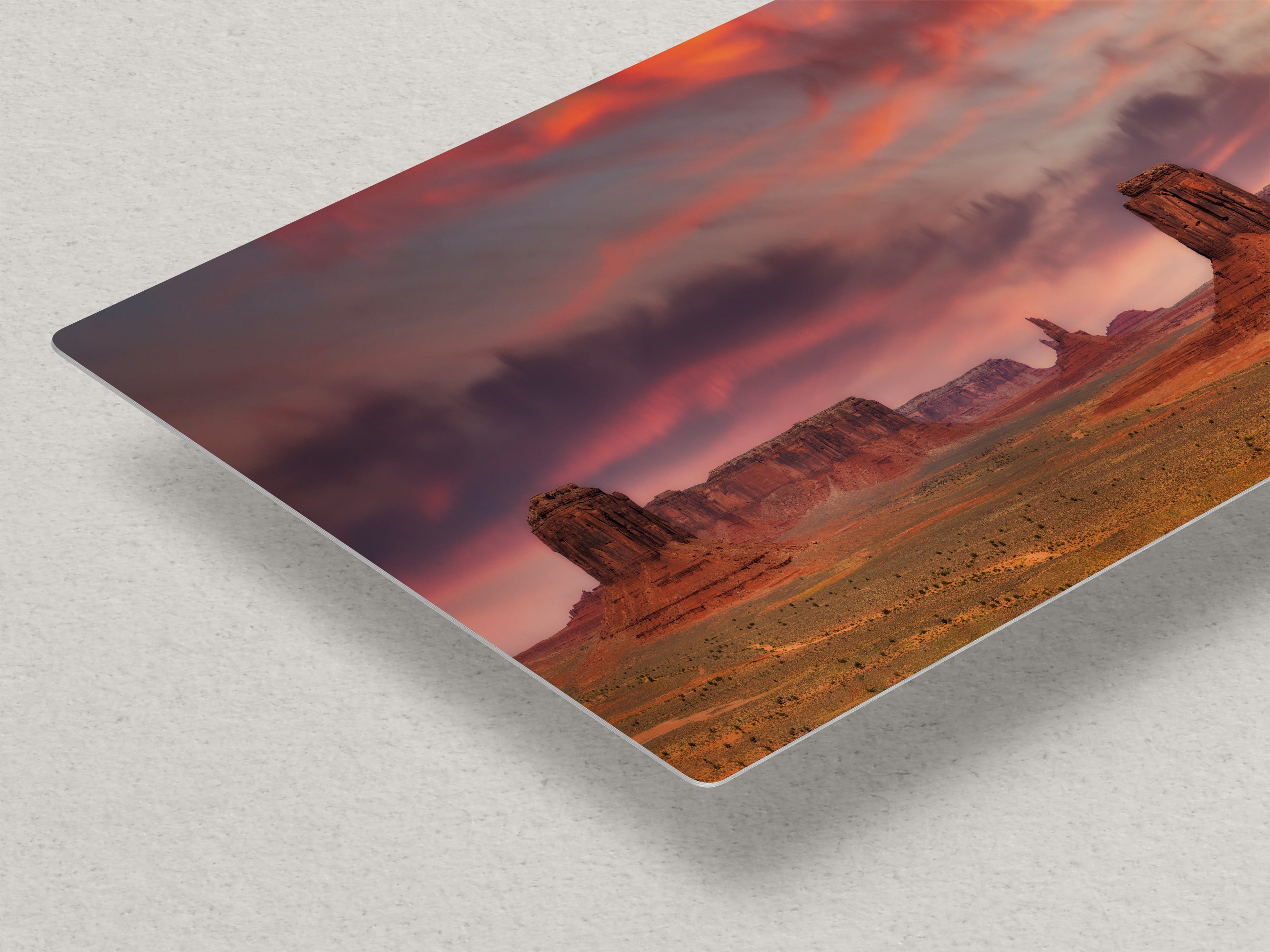 Monument Valley Arizona Desert Picture Nature Photo Panorama, Bohemian Style Relaxation Artwork for Meditation, Apartment, Office & House Decor