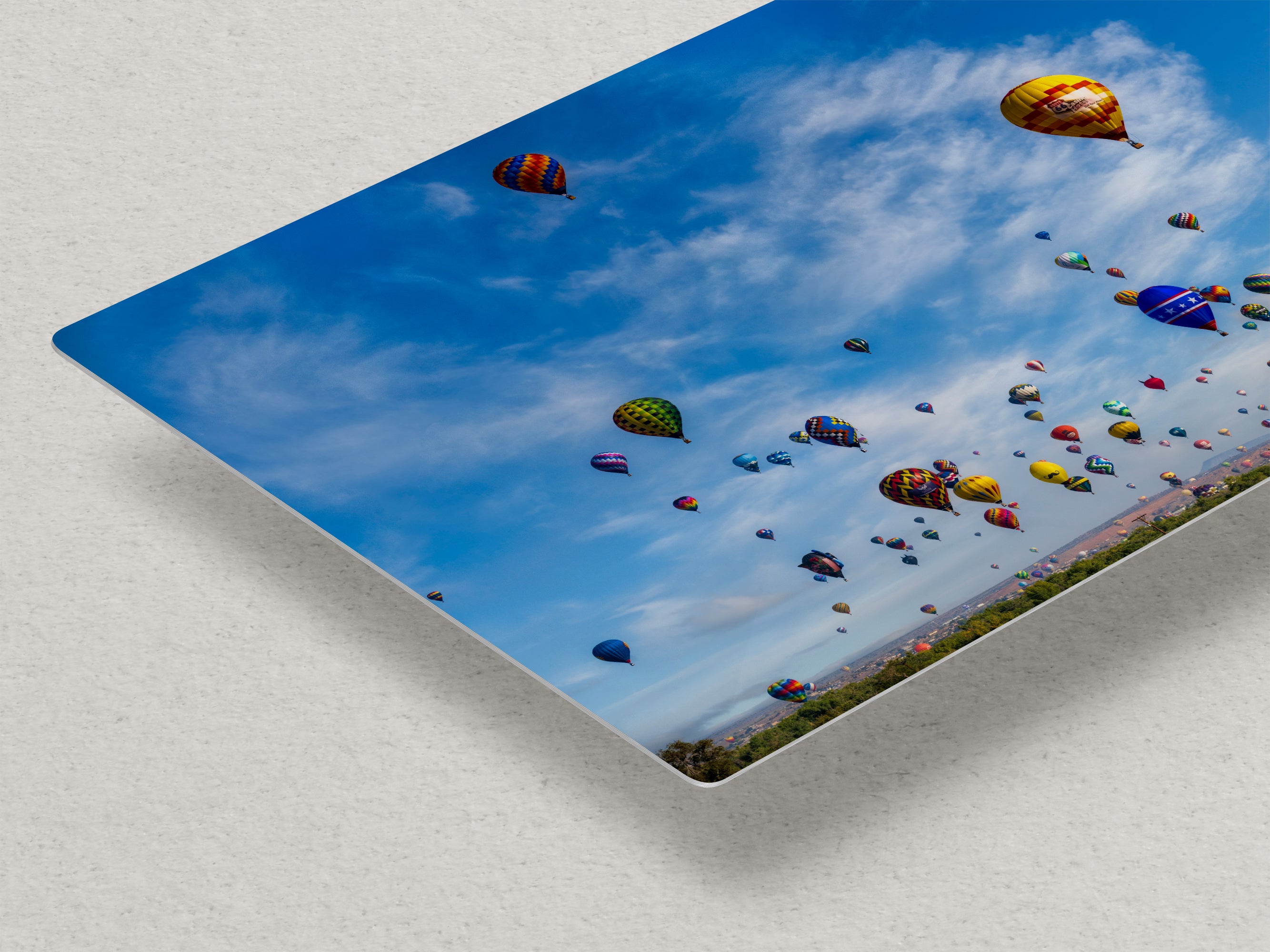 Hot Air Balloon Festival Mass Ascension | Albuquerque New Mexico Balloon Fiesta Wall Art Panorama | Office, Cubicle & House Decor
