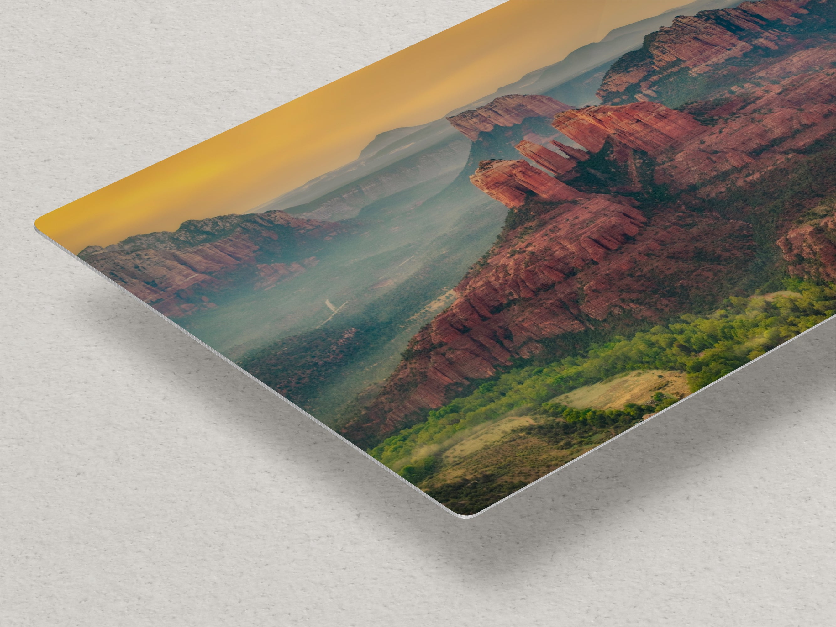 Cathedral Rock Aerial Sunrise, Sedona Arizona Desert Picture Nature Photo Relaxation Artwork for Meditation, Office, and House Decor