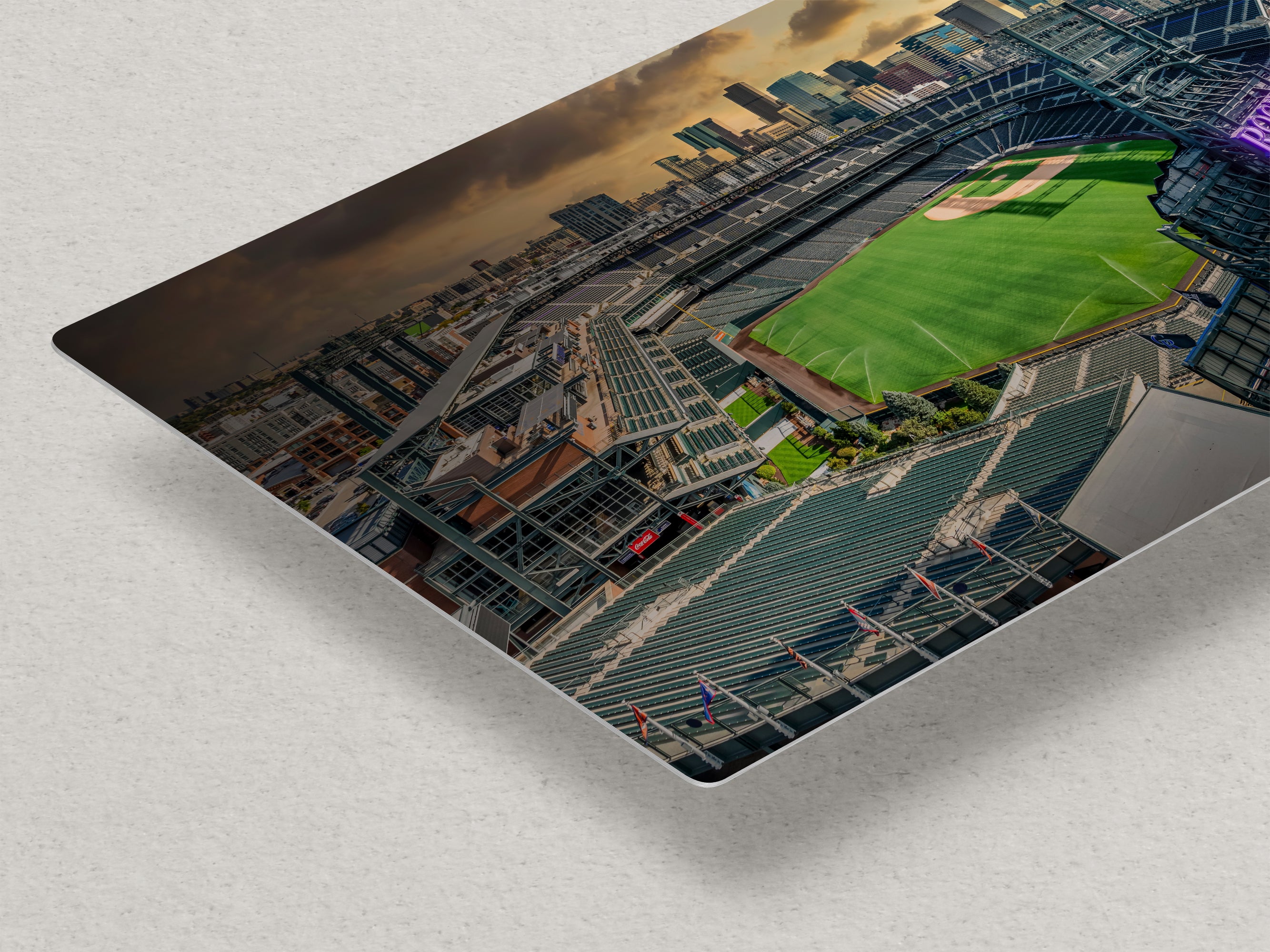 Colorado Rockies Baseball Stadium Wall Art | Coors Field Denver Colorado Skyline Print for Man Cave Decor & Sports Fans