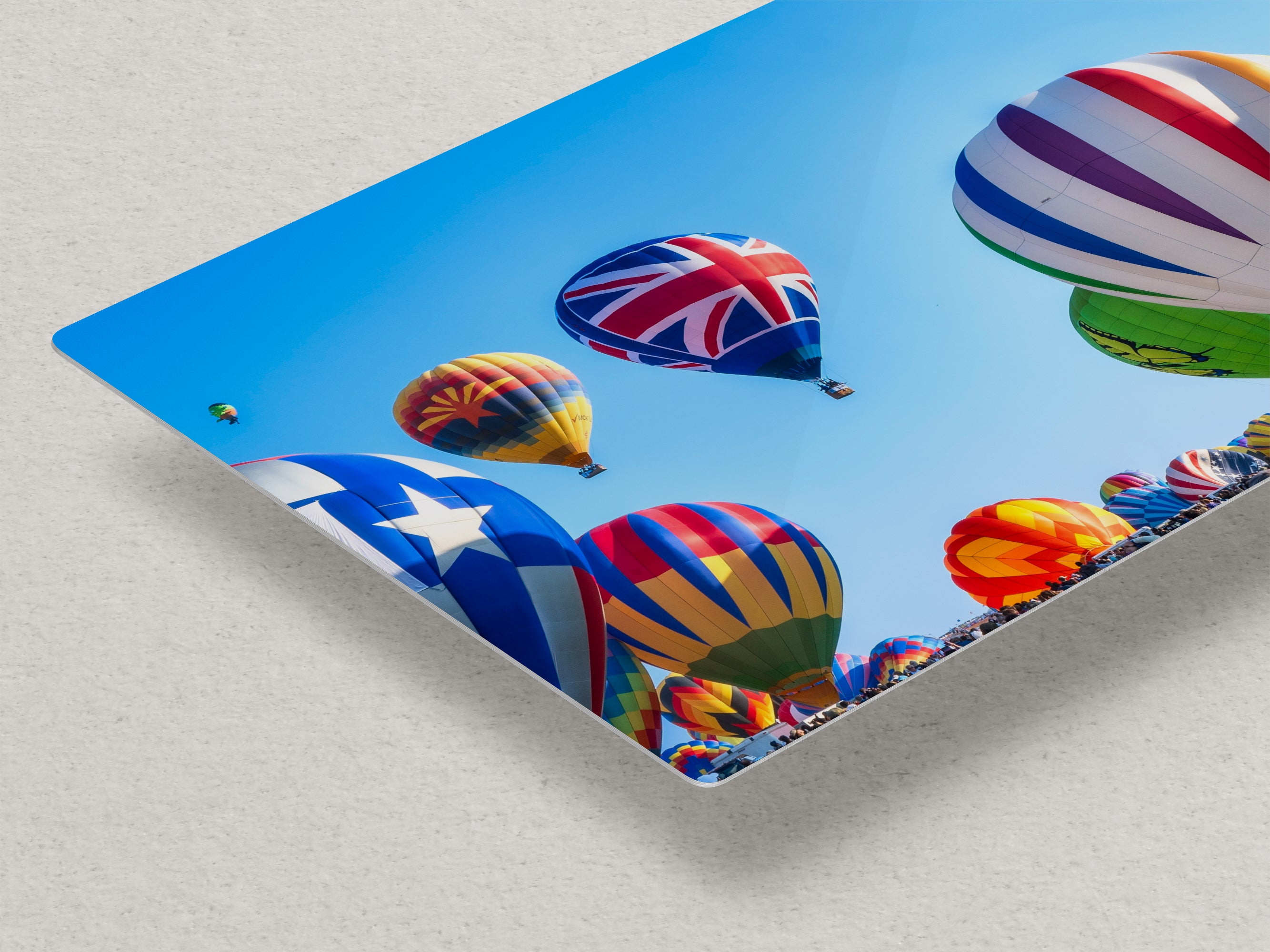 Union Jack Hot Air Balloon Festival Mass Ascension, Albuquerque New Mexico Balloon Fiesta Wall Art, Office, Cubicle & House Decor