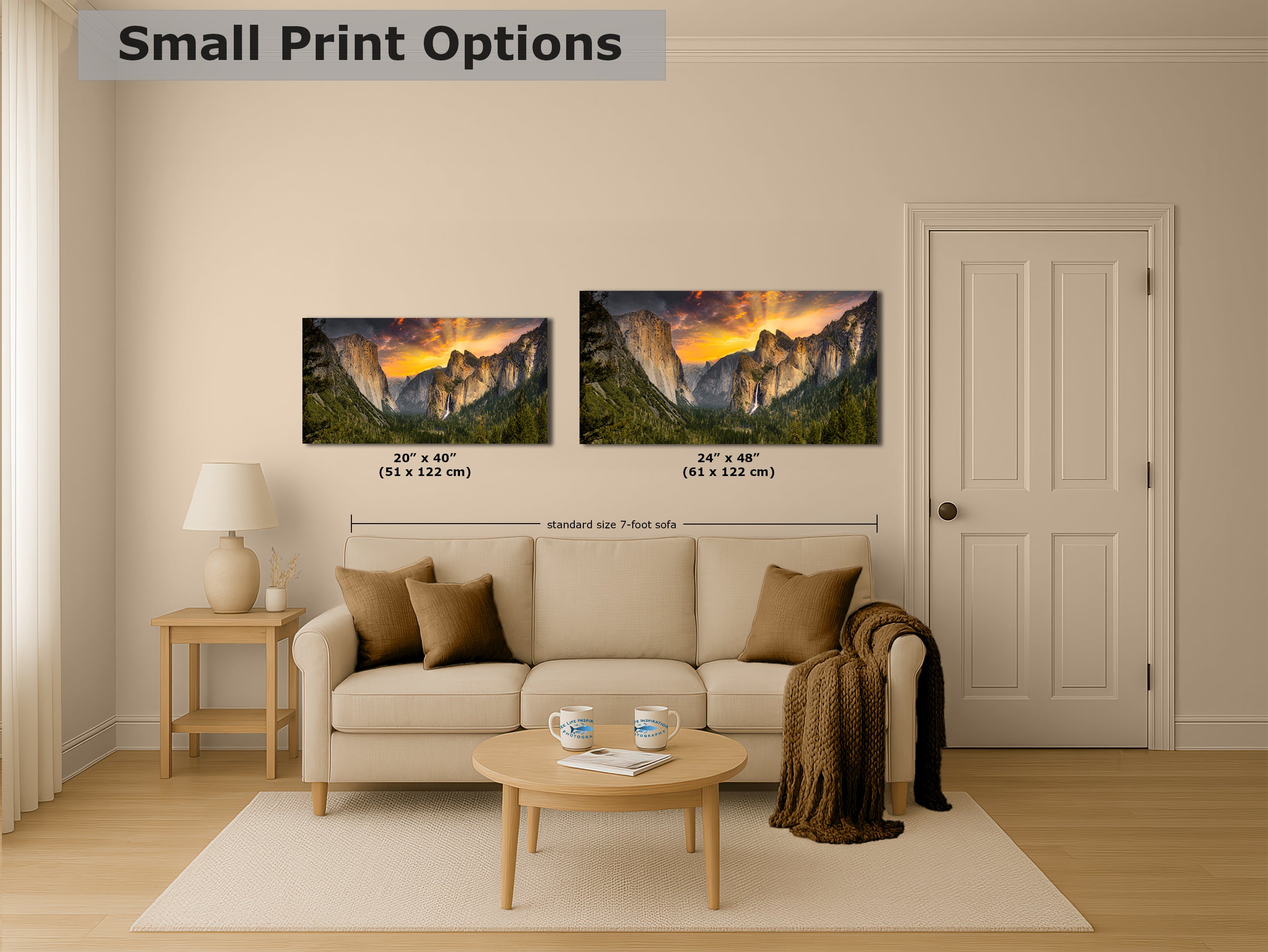 Tunnel View Yosemite National Park Mountain Picture Nature Photo Relaxation Artwork for Mediation, Office, & House Decor