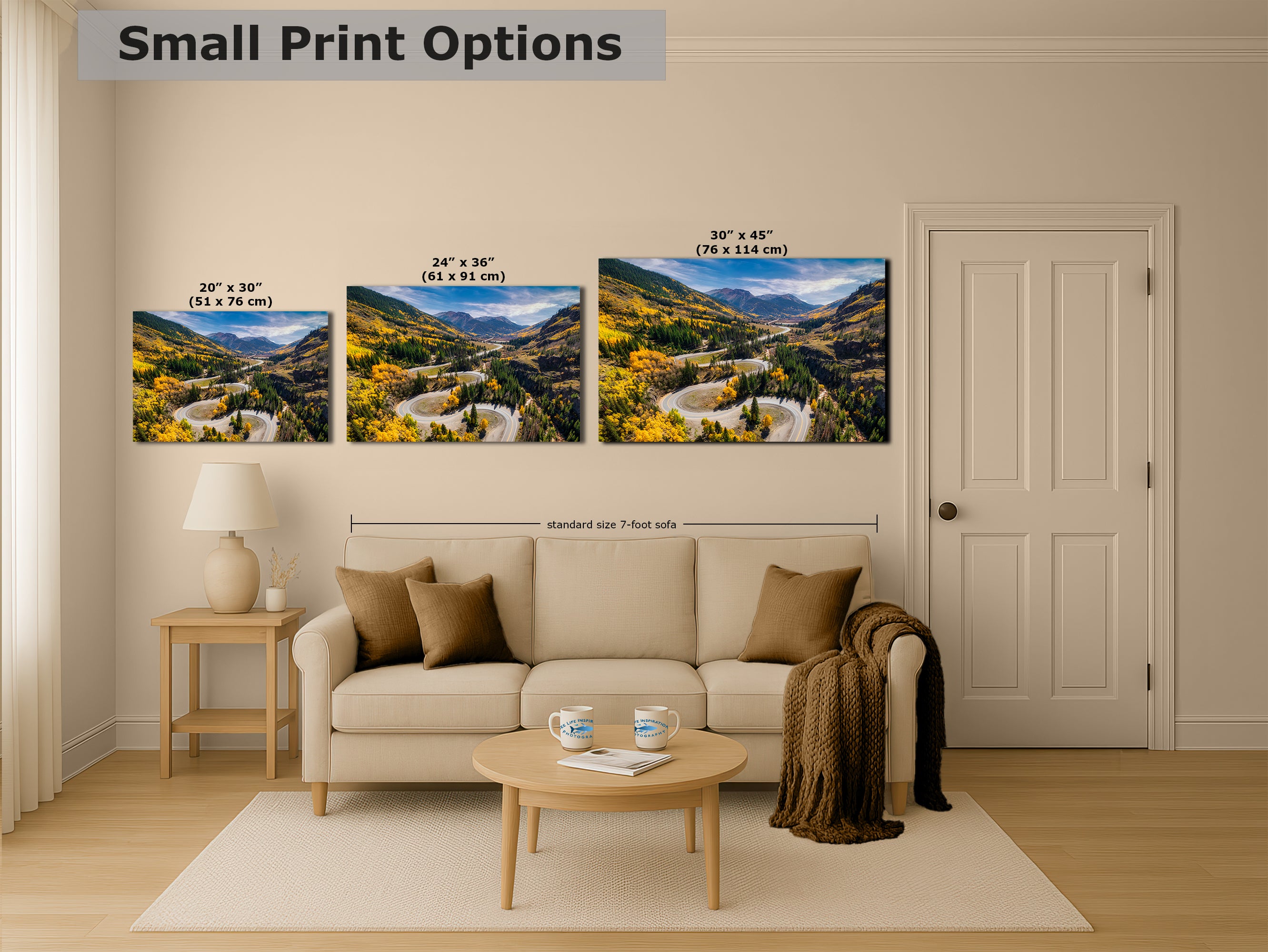 Colorado San Juan Mountain Picture, Fall Colors Aspen Trees Forest, Million Dollar Highway Nature Photo for Relaxation Artwork, Meditation and House Decor