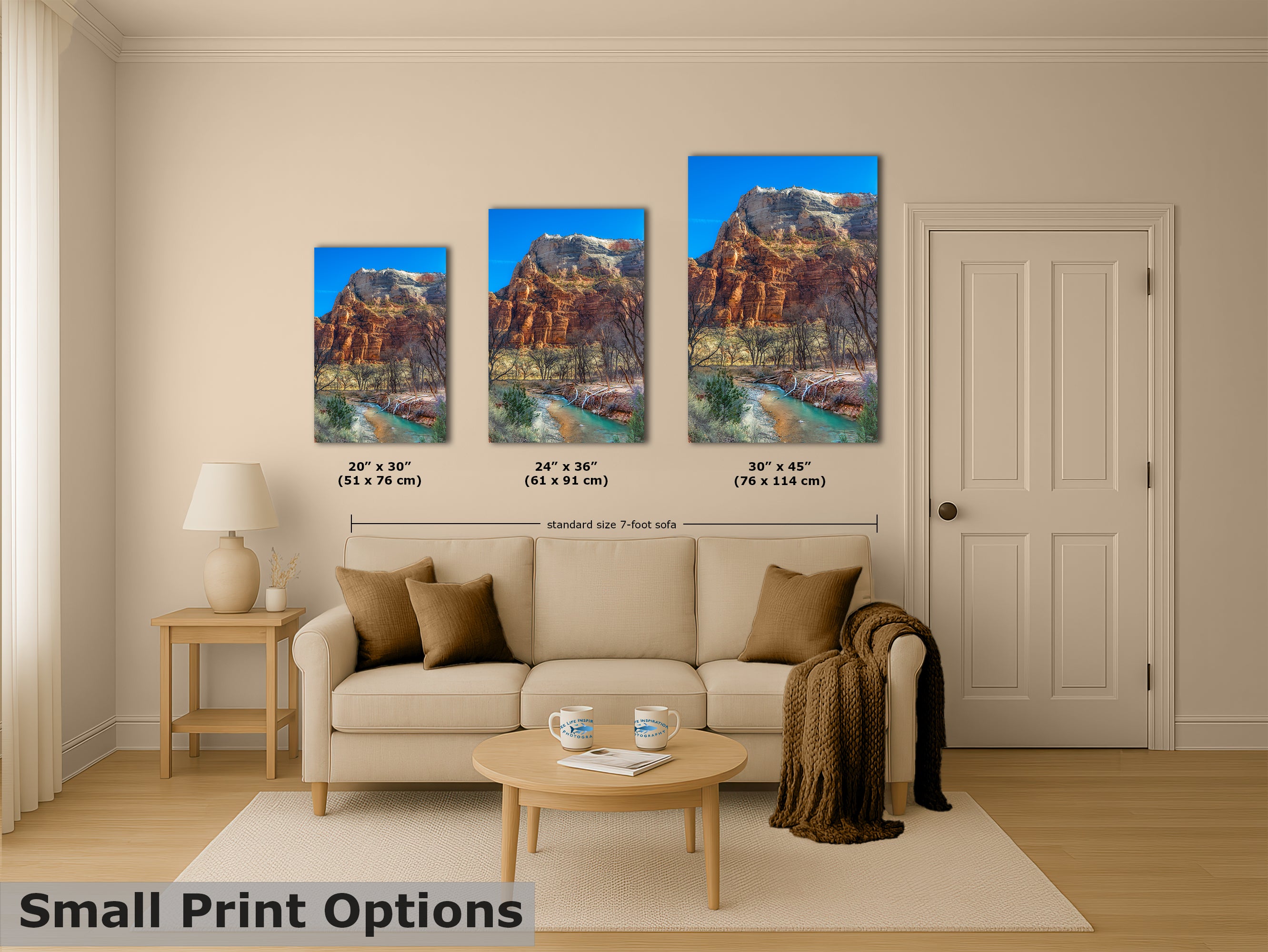 Zion National Park Southern Utah Desert Picture, Southwestern Wall Art, Relaxation Artwork Nature Photo for House Decor