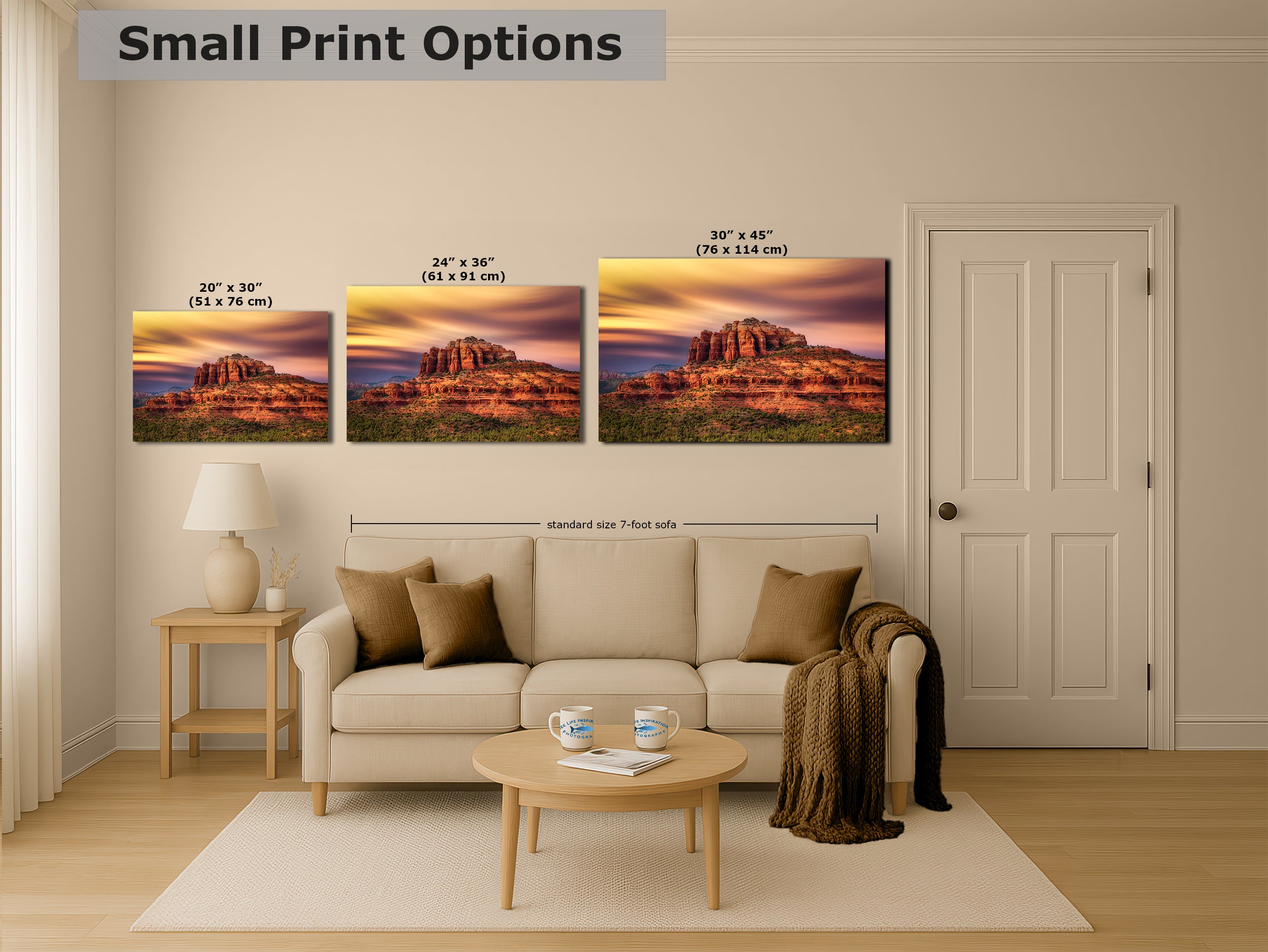 Cathedral Rock Sunset, Sedona Arizona Desert Picture Nature Photo Relaxation Artwork for Meditation, Office, and House Decor
