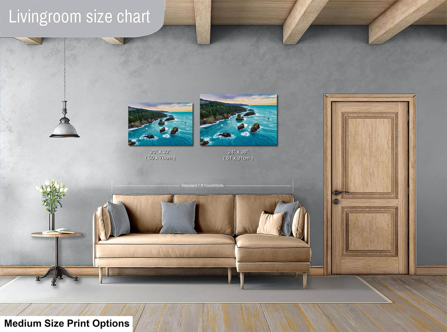 Oregon Coast Seascape Print: Pacific Ocean Rocky Shore Photography Wall Art for Home Decor