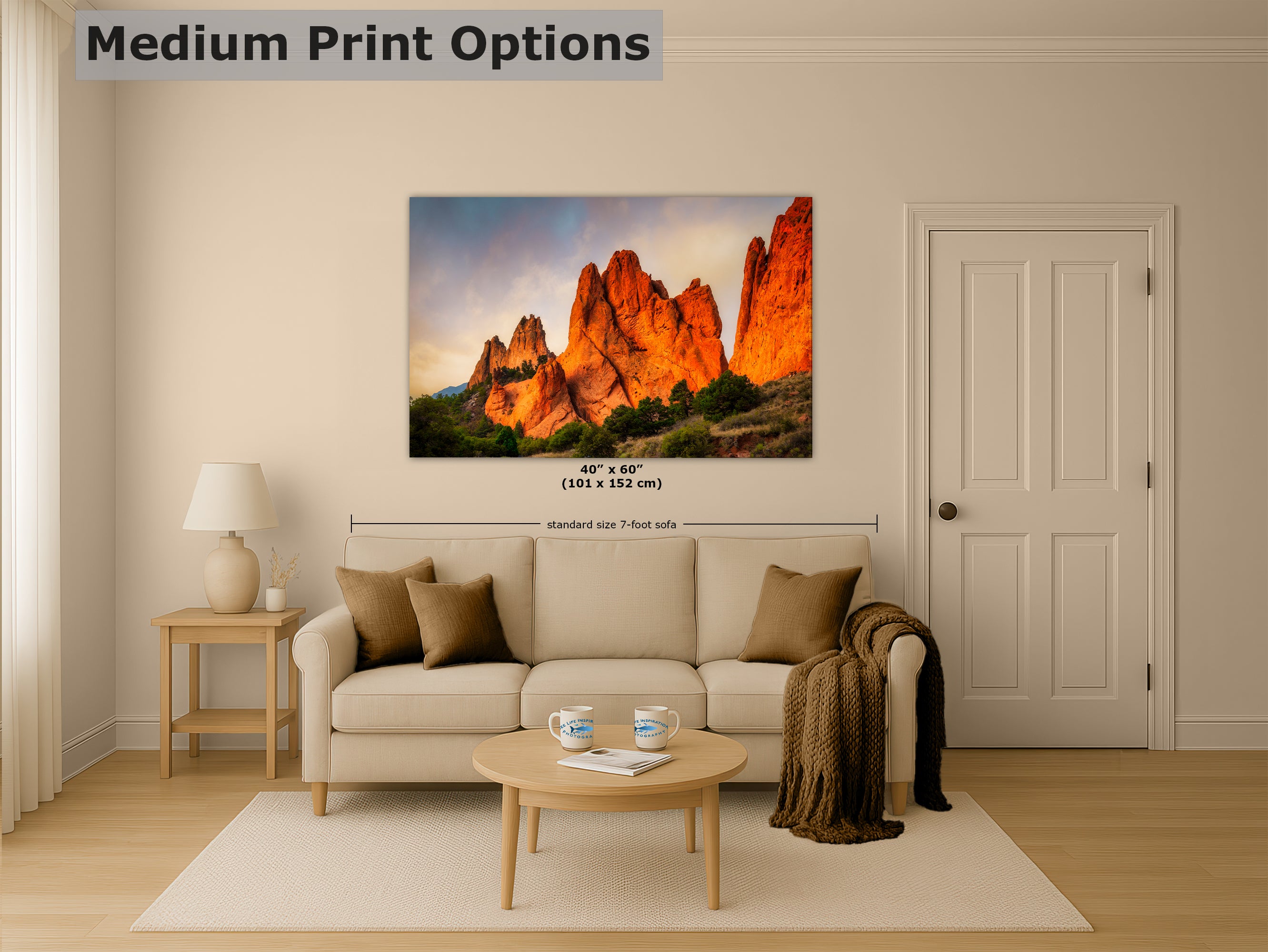Garden of the Gods Colorado Mountain Picture, Vibrant Rocky Mountain Nature Photo for Meditation Relaxation and Bohemian Decor