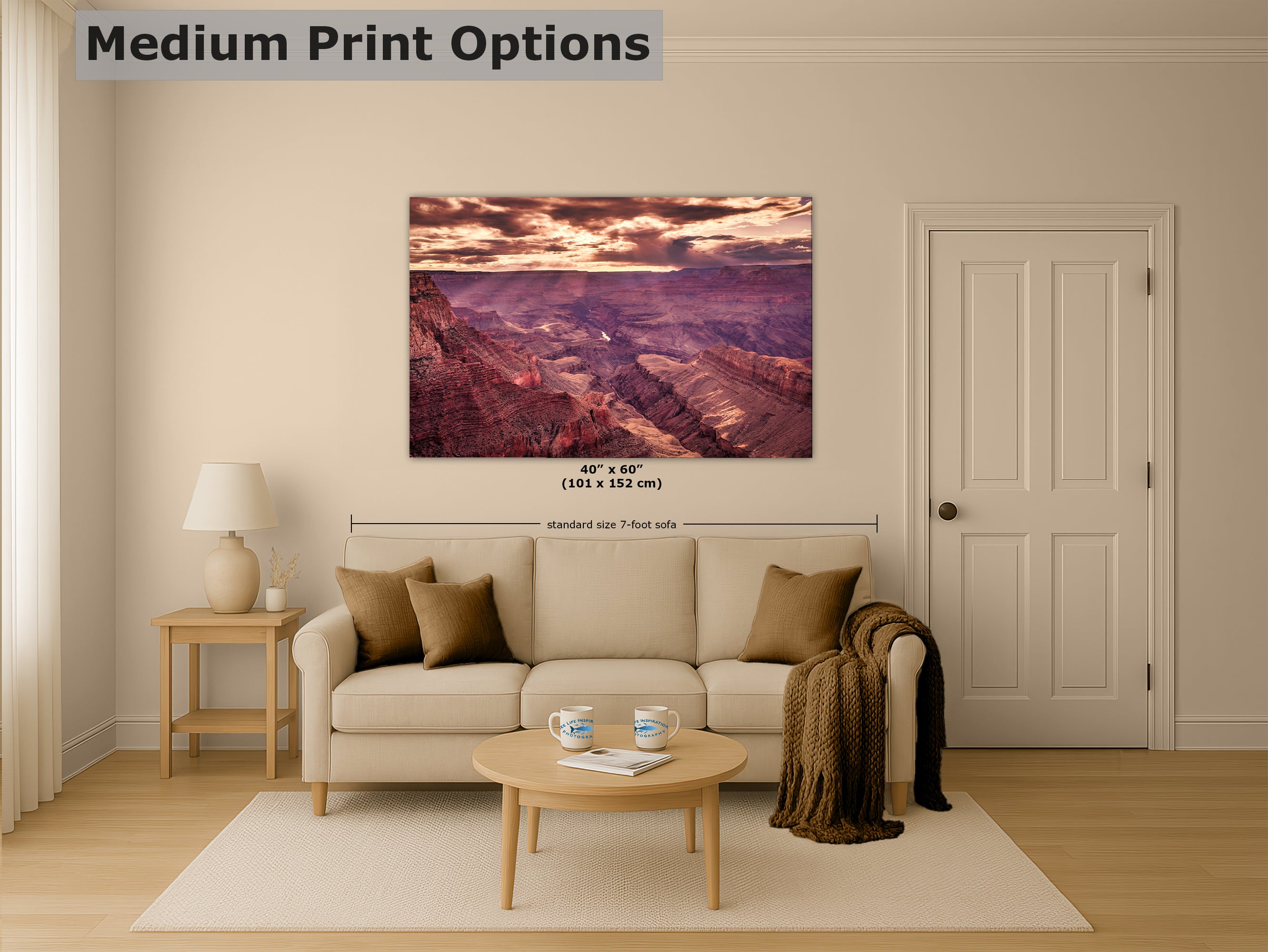 Grand Canyon National Park, Arizona Desert Picture Sunset Nature Photo, Bohemian Style Relaxation Artwork for Meditation, Apartment, Office & House Decor