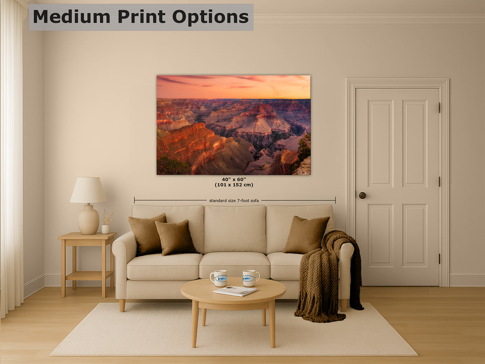 Grand Canyon Arizona Desert Wall Art, Nature Photography for Bohemian, Meditation, Living Room, Office Decor