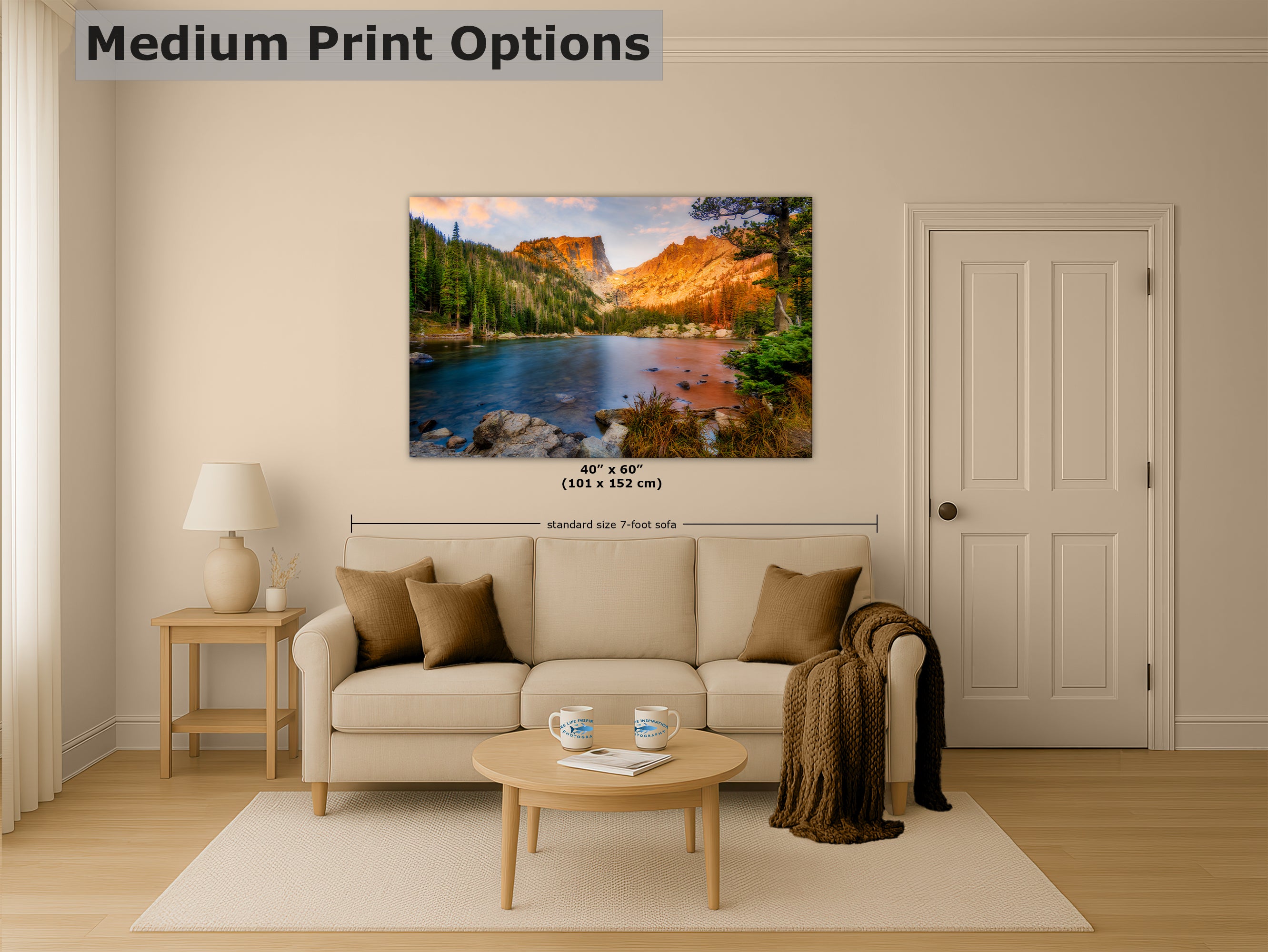 Dream Lake Rocky Mountain National Park Mountain Picture Nature Photo, Relaxation Artwork for Meditation, Office, Apartment & House Decor