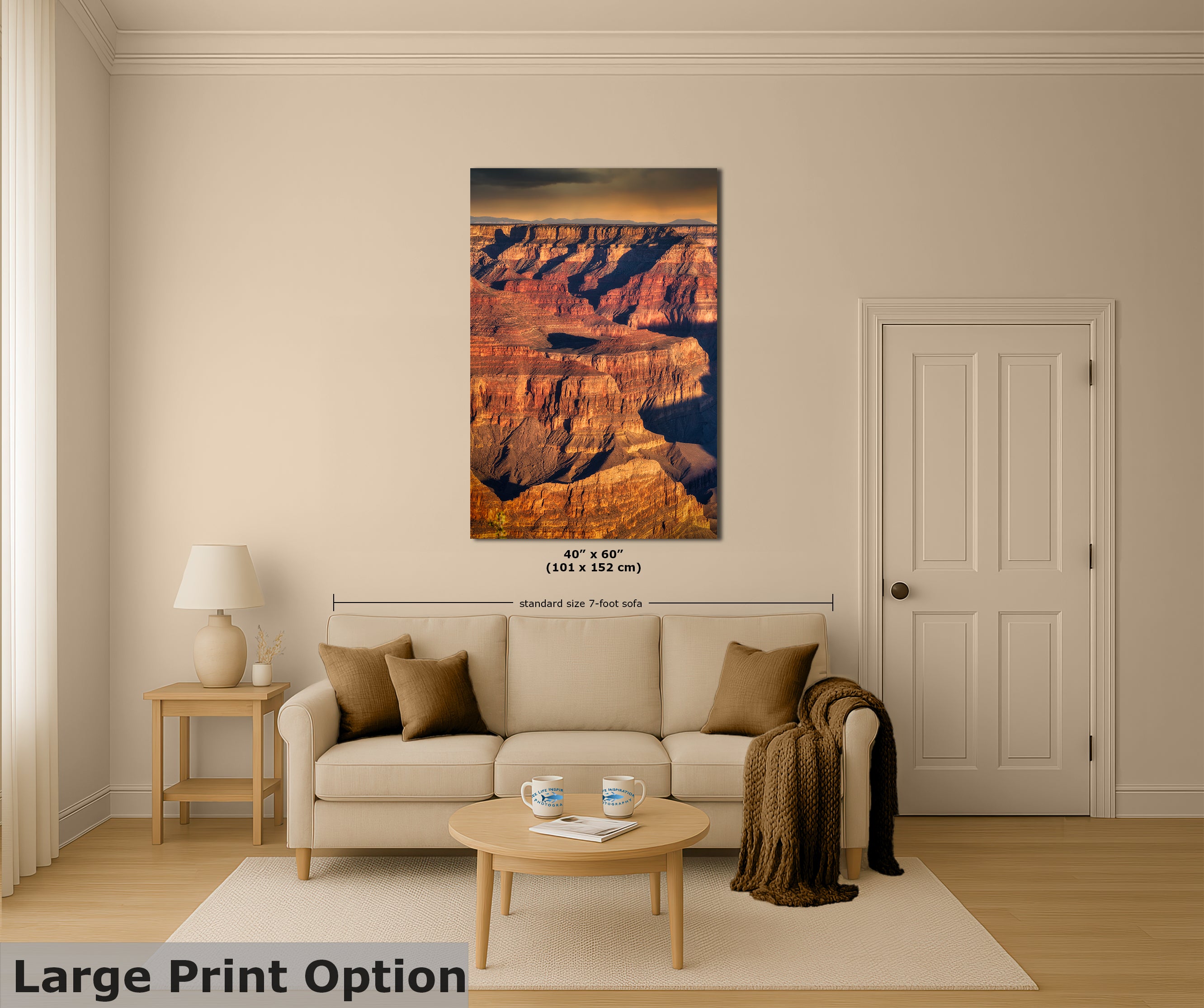 Grand Canyon National Park, Arizona Desert Picture Nature Photo, Bohemian Style Relaxation Artwork for Meditation, Apartment, Office & House Decor