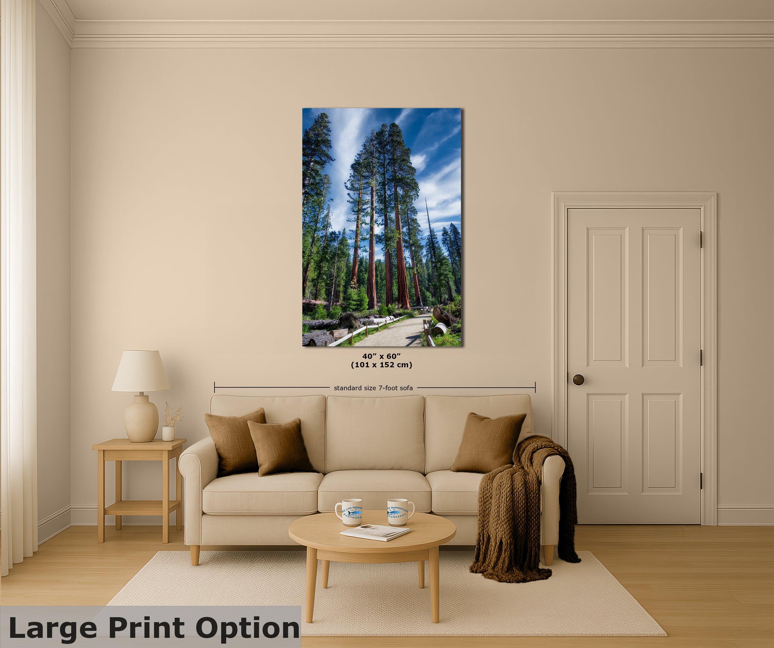 Giant Sequoia Tree Forest Picture Nature Photo, Redwood Trees Forest Bathing Decor, Relaxation Artwork for Home or Office