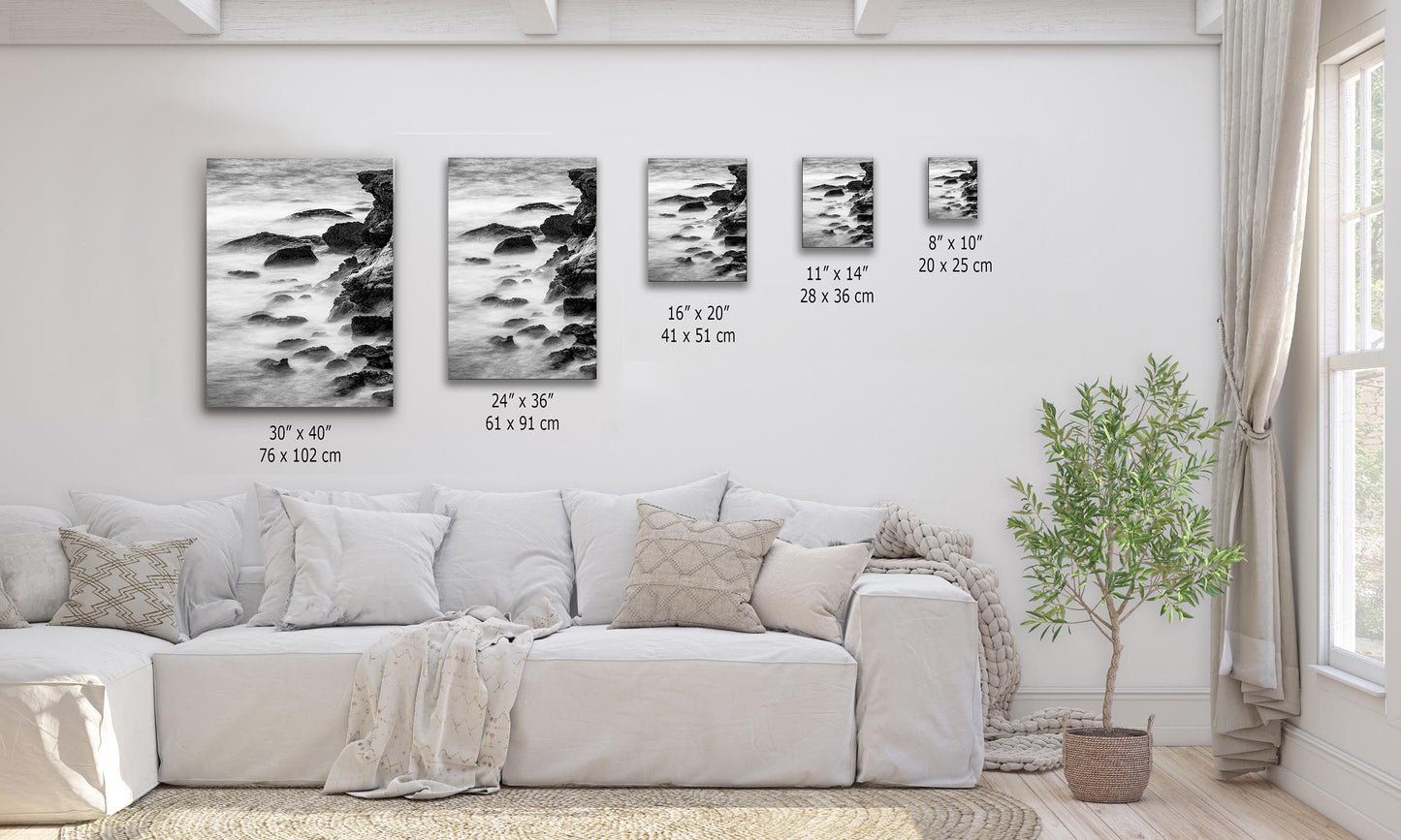 Point Lobos Carmel California Coastline Abstract Ocean Picture, Relaxation Artwork Nature Photo for Meditation, Office, Dorm, House Decor