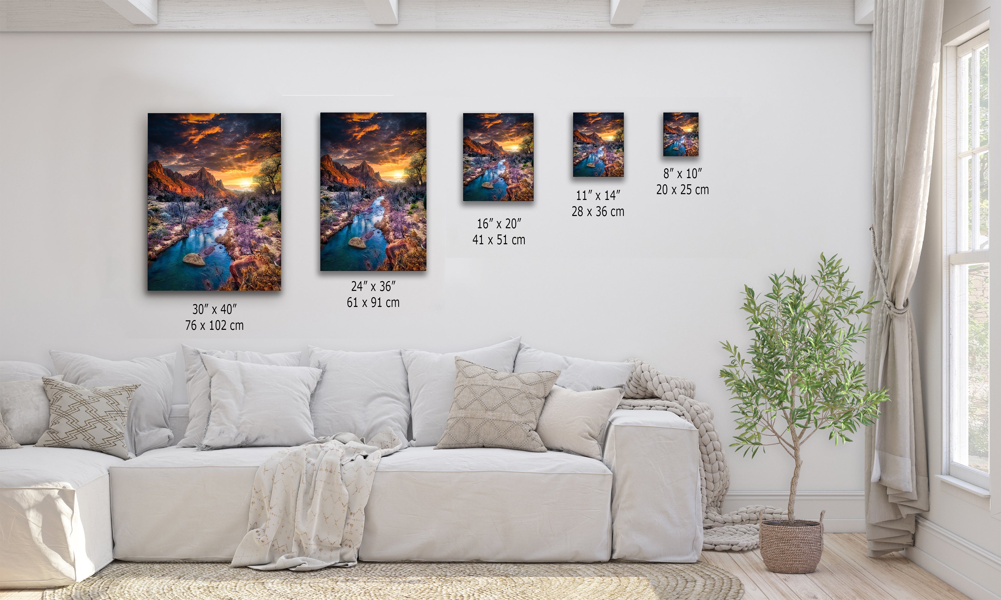 Zion National Park, Watchman, Southern Utah Desert Picture, Southwestern Wall Art, Relaxation Artwork Nature Photo for House Decor