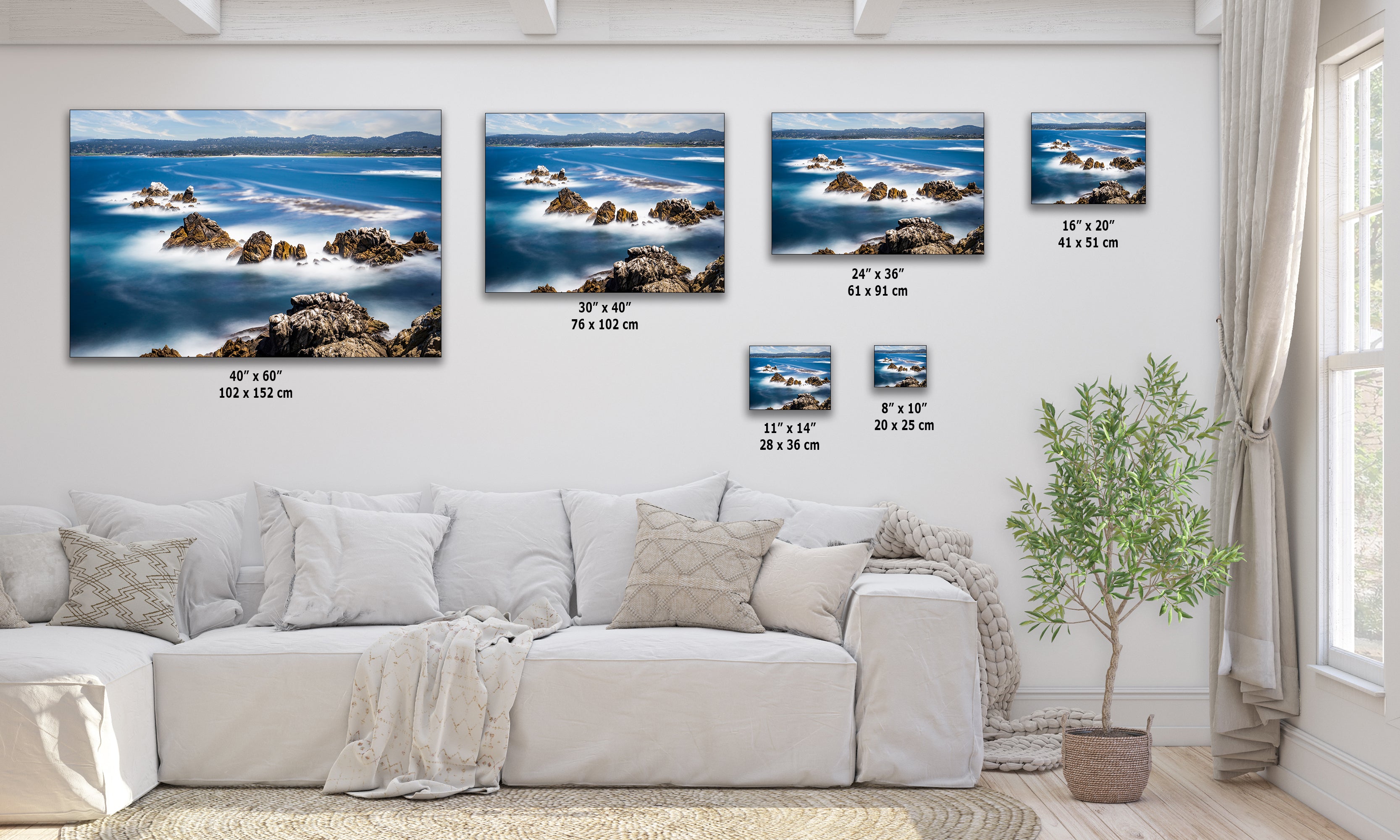 Point Lobos Shoreline, Carmel California Coastline Ocean Picture, Relaxation Artwork Nature Photo for Meditation, Office, Dorm, House Decor