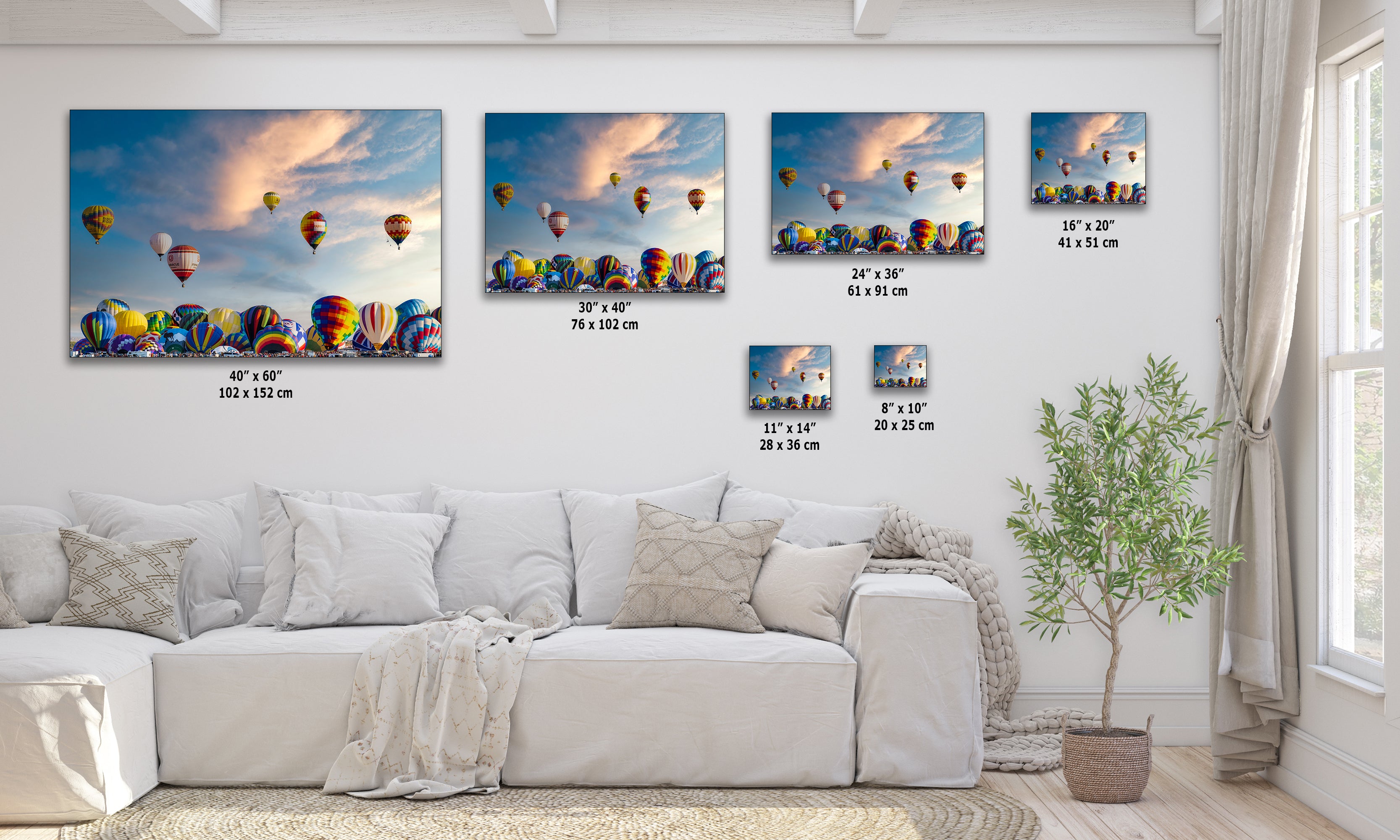 Hot Air Balloon Festival Mass Ascension Photo | Albuquerque New Mexico Balloon Fiesta Wall Art | Office, Cubicle & House Decor