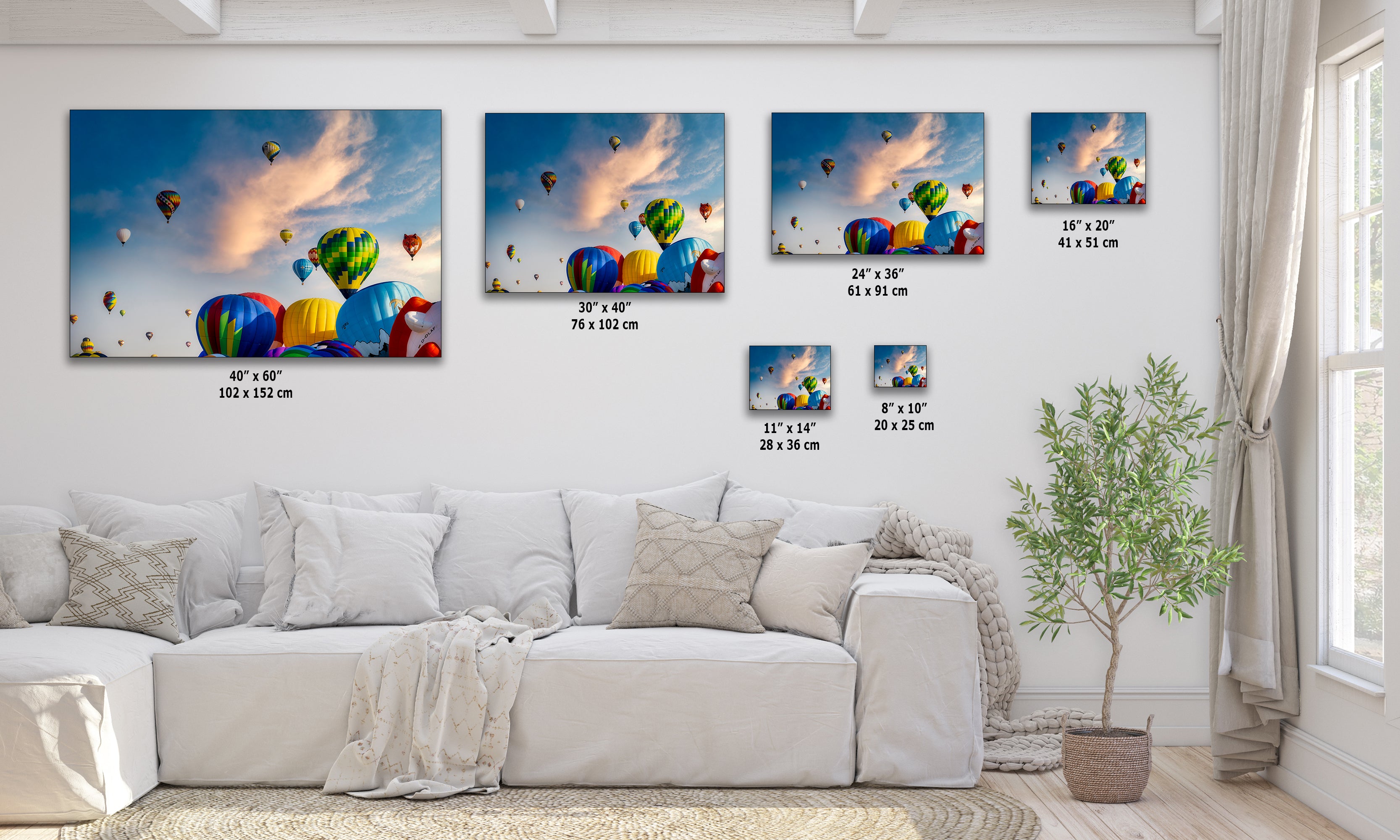 Hot Air Balloon Festival | Albuquerque New Mexico Balloon Fiesta Wall Art | Office, Cubicle & House Decor