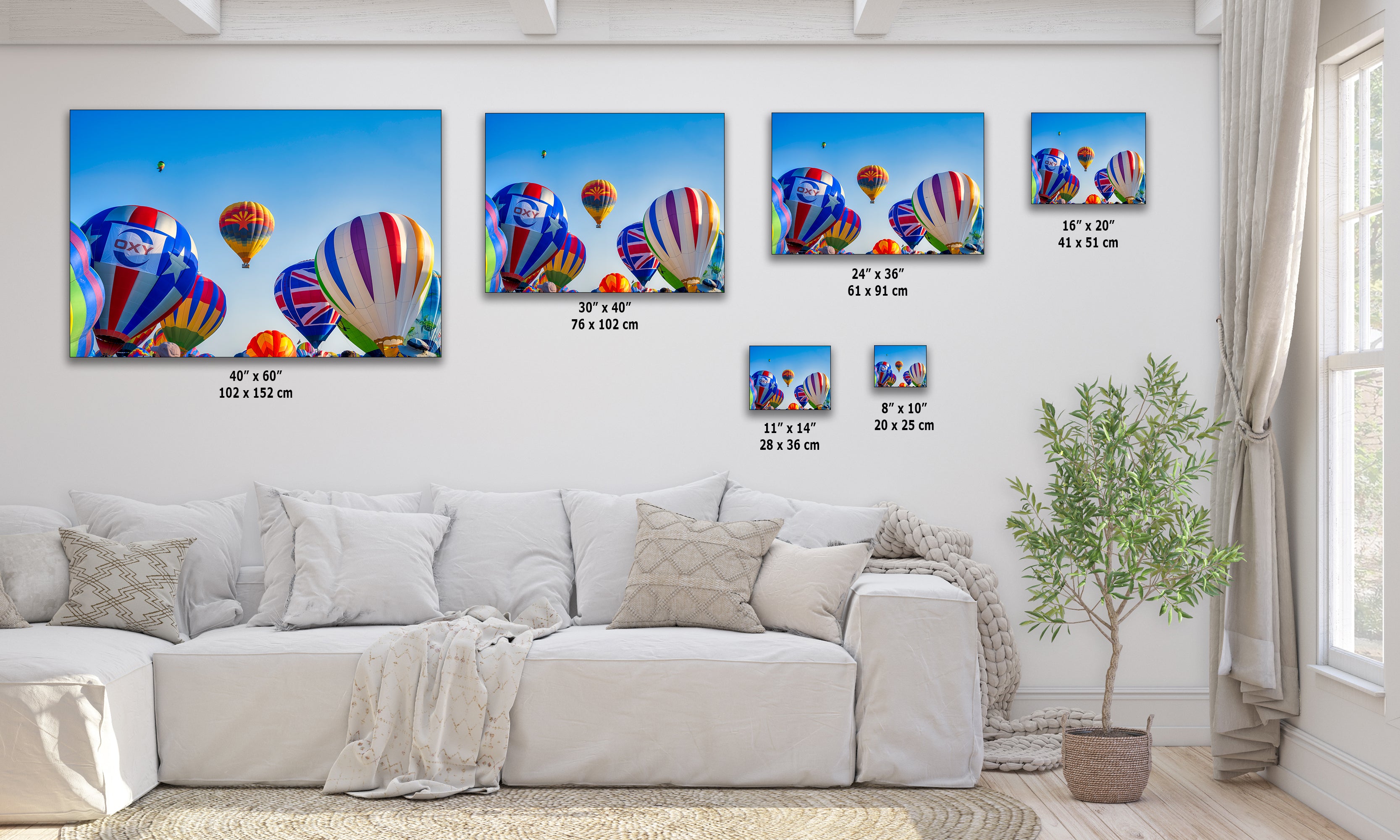 Hot Air Balloon Festival Mass Ascension Arizona Flag, Albuquerque New Mexico Balloon Fiesta Wall Art | Office, Cubicle & House Decor
