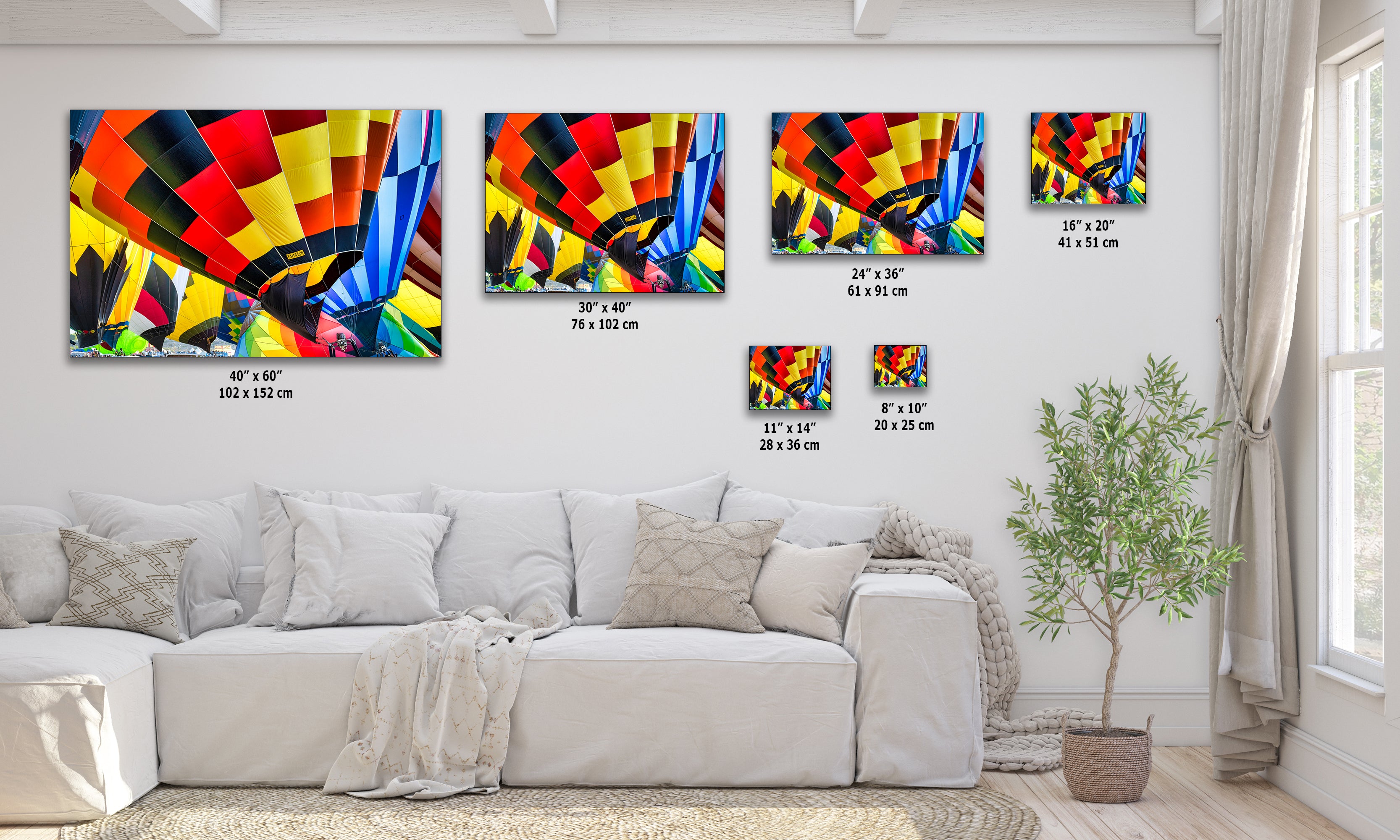 Hot Air Balloon Festival Mass Ascension Close Up | Albuquerque New Mexico Balloon Fiesta Wall Art | Office, Cubicle & House Decor