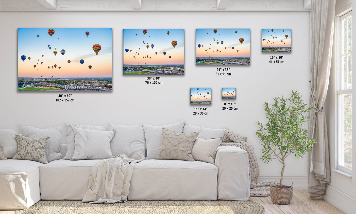 Airstream Rally Aerial View Sunrise Photograph from the 2024 Albuquerque Balloon Fiesta in New Mexico