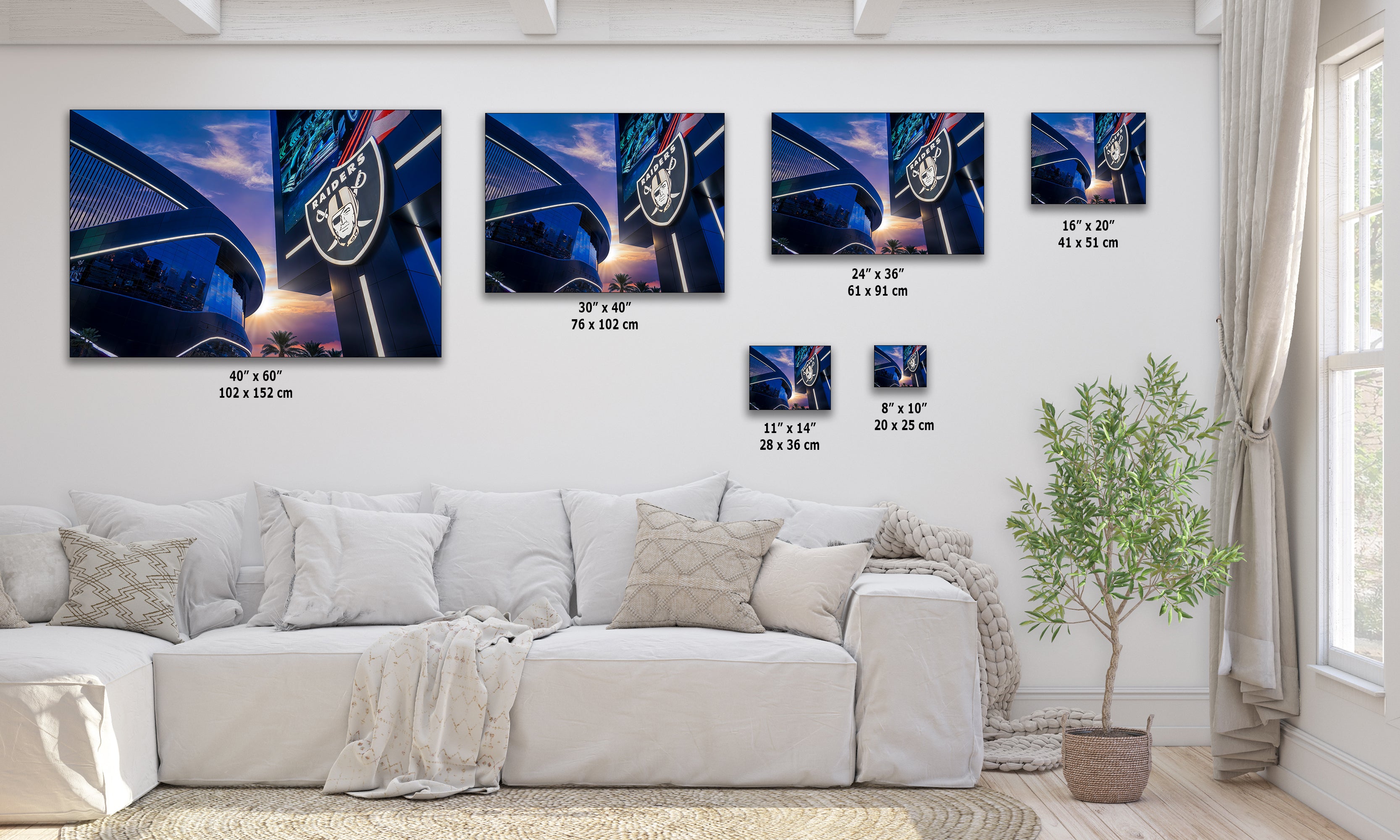 Las Vegas Raiders Football Decor, Allegiant Stadium Photograph Poster, NFL Man Cave, Dorm Room & Office Wall Art