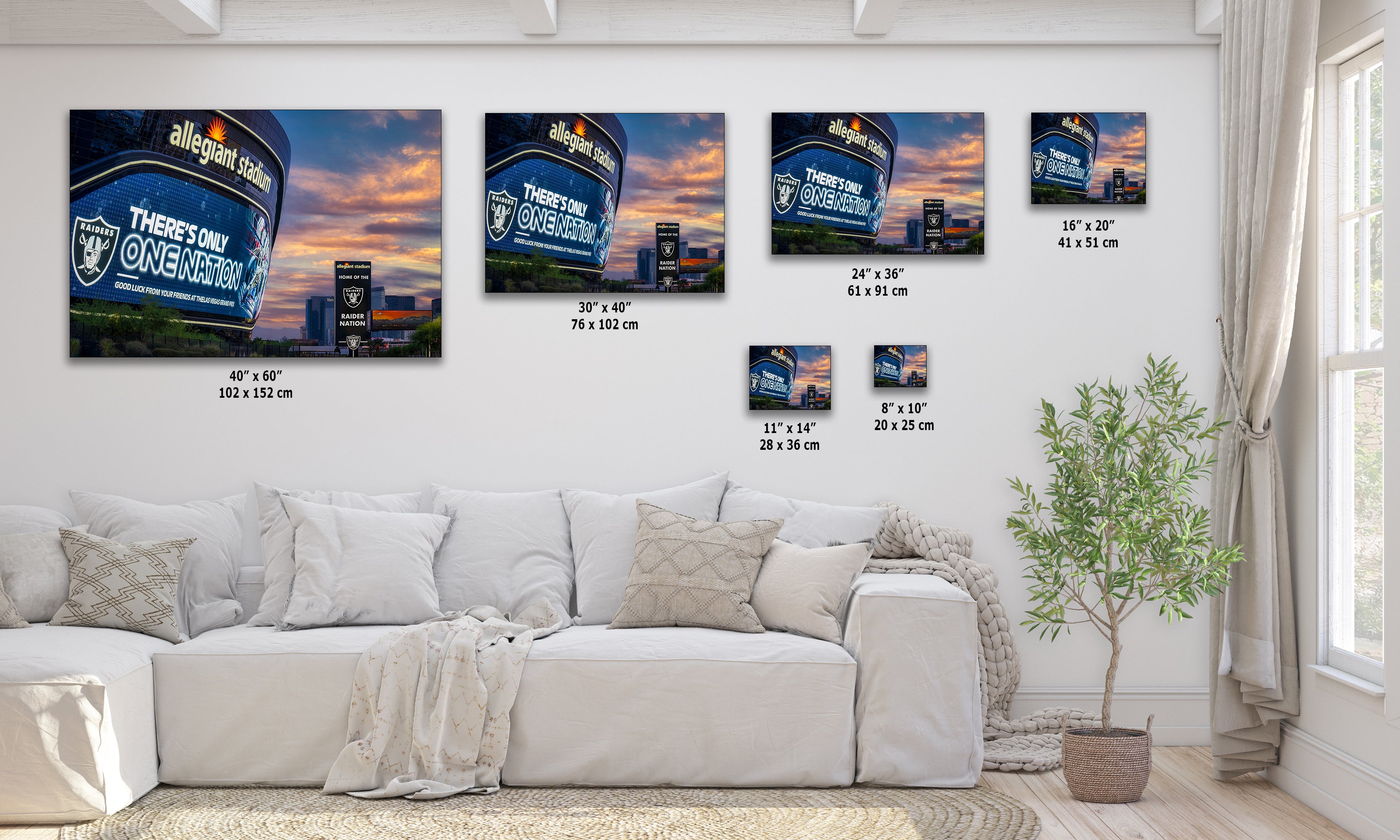 Las Vegas Raiders Football Gift Decor, Allegiant Stadium Photograph Poster, NFL Man Cave, Dorm Room & Office Wall Art