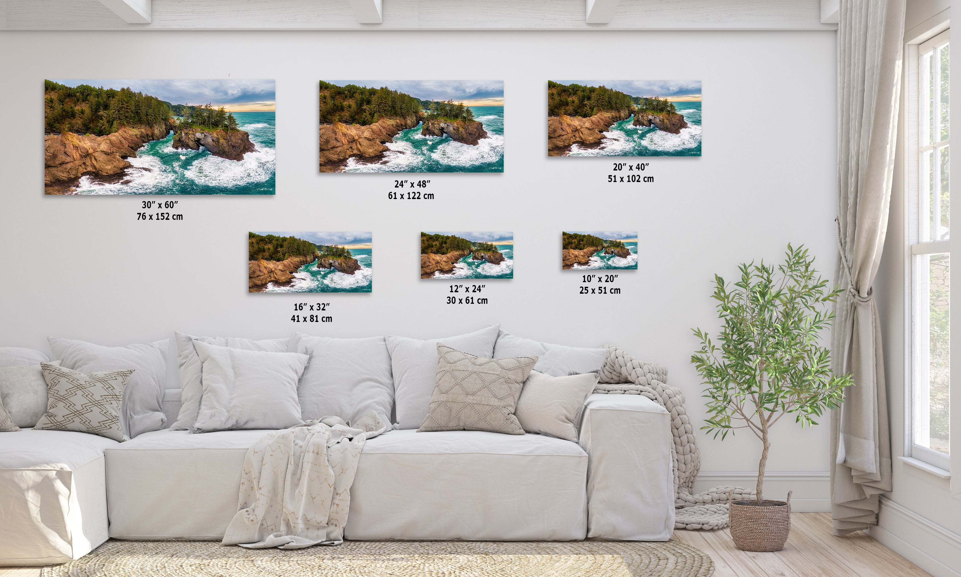 Oregon Coast Ocean Picture - Breathtaking Pacific Northwest Nature Photo for Relaxation, Meditation and Stylish Decor