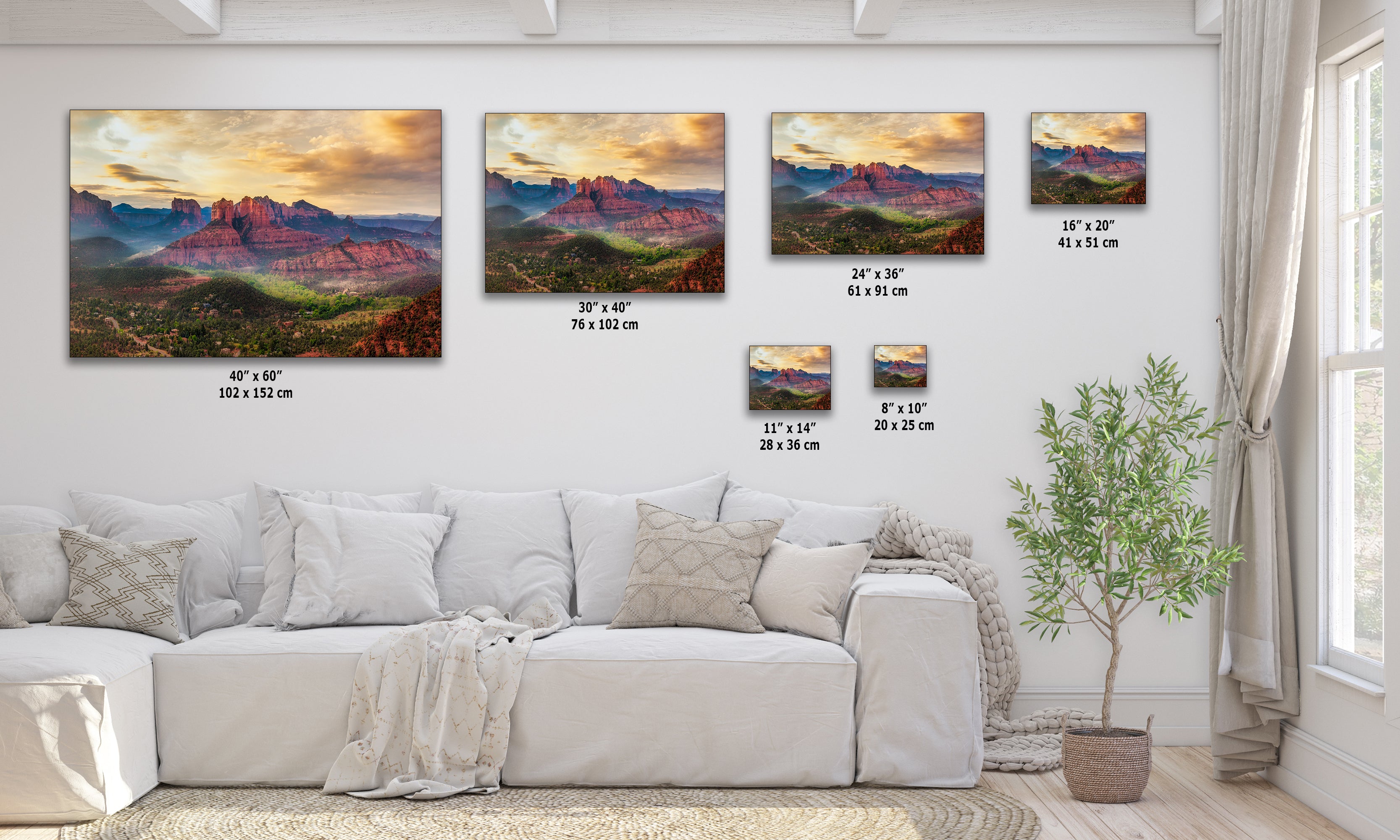 Cathedral Rock View, Sedona Arizona Desert Picture Nature Photo Relaxation Artwork for Meditation, Office, and House Decor