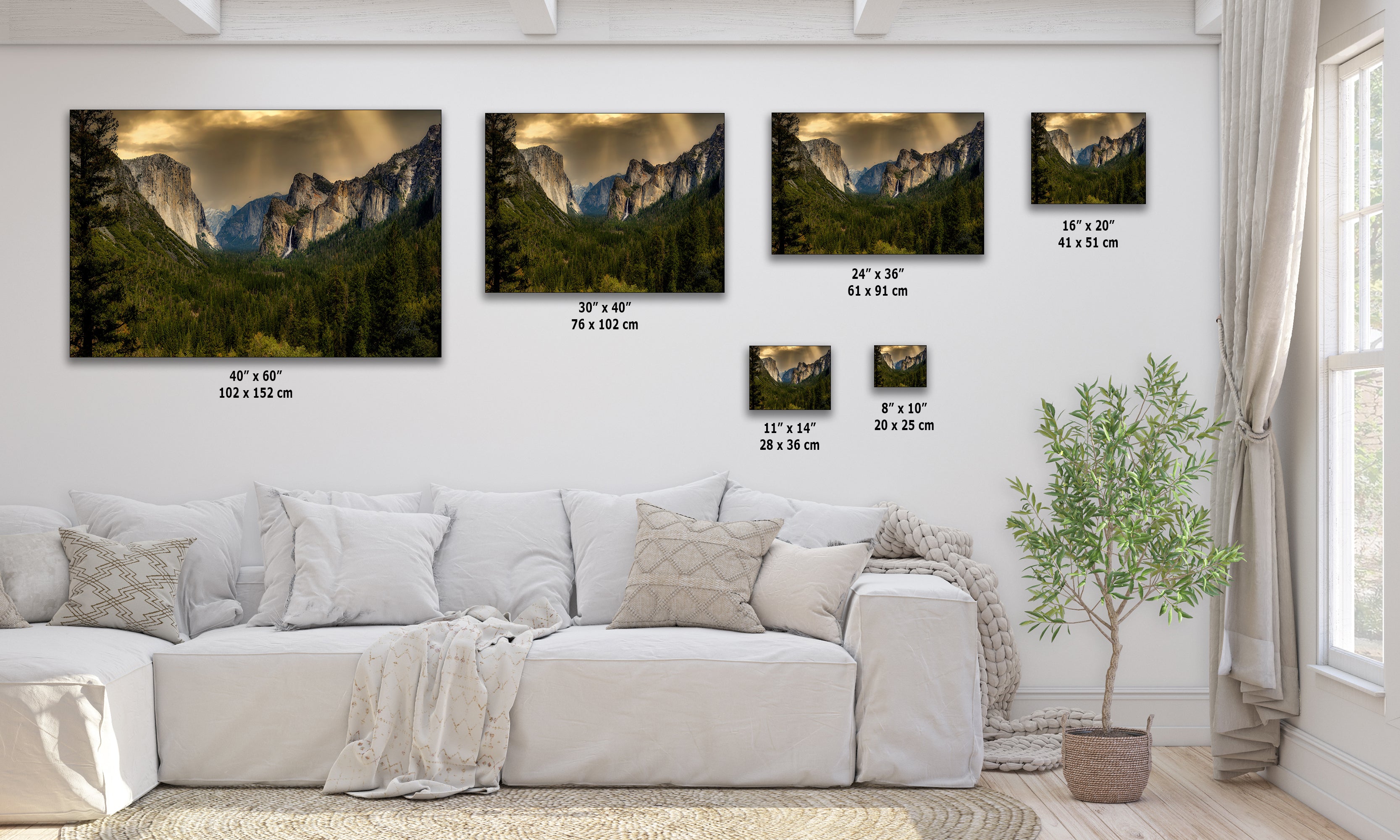 Yosemite National Park Mountain Picture Nature Photo Bohemian Relaxation Artwork for Meditation