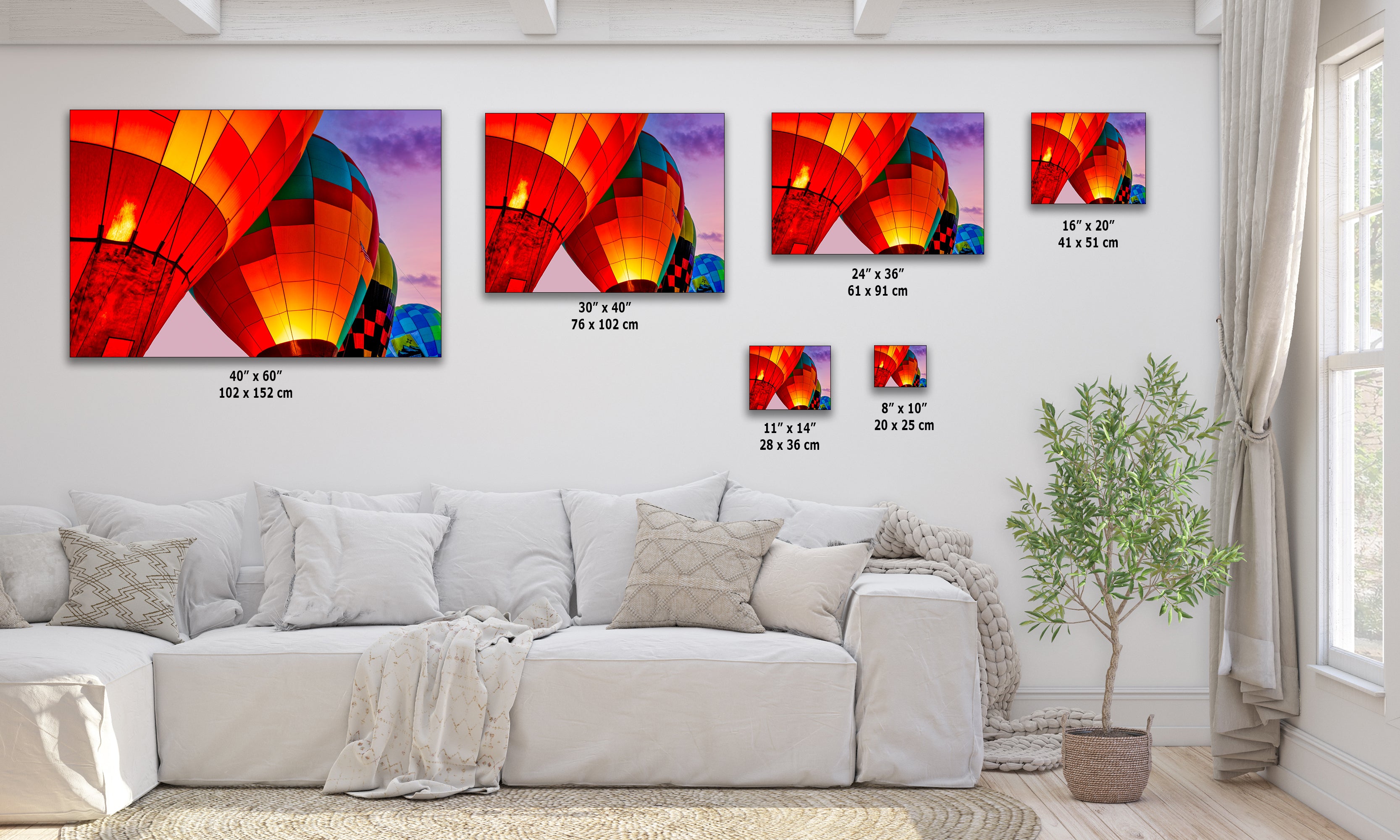 Hot Air Balloon Festival Morning Glow Photo | Albuquerque New Mexico Balloon Fiesta Wall Art | Office, Cubicle & House Decor