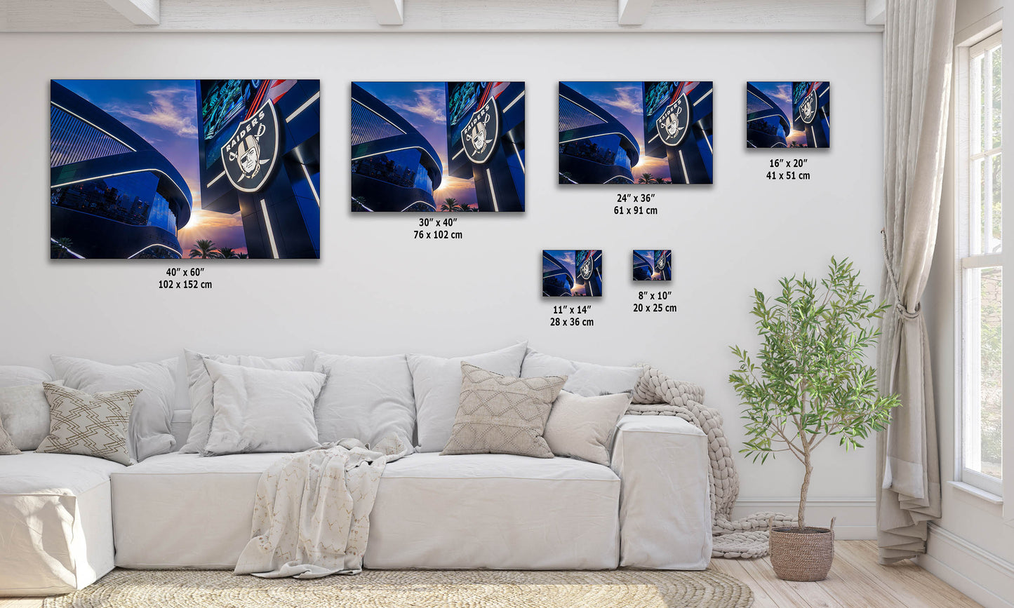 Las Vegas Raiders Football Gift Decor, Allegiant Stadium Photograph Poster, NFL Man Cave, Dorm Room & Office Wall Art