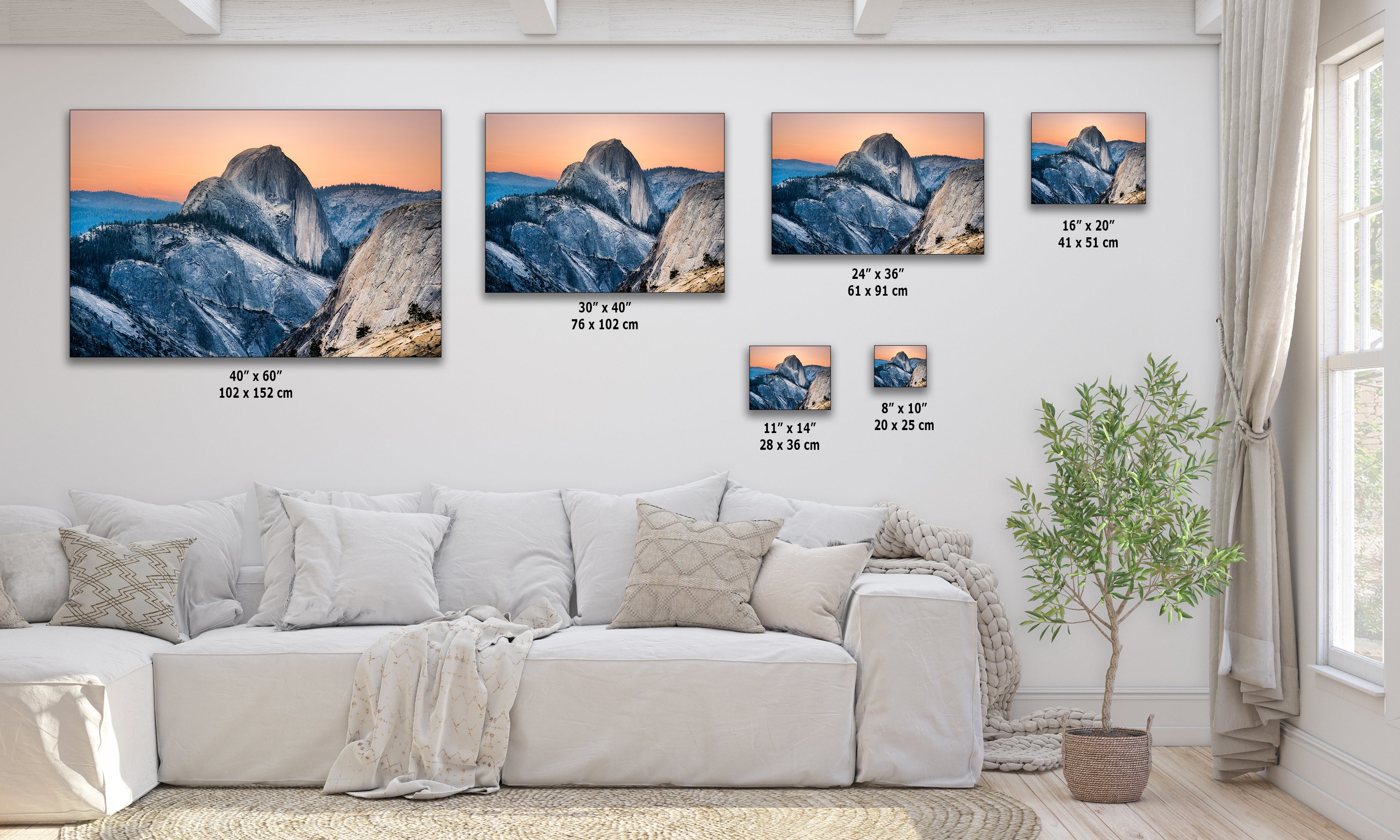 Glacier Point Yosemite National Park Mountain Picture, Half Dome Nature Photo Canvas Relaxation Artwork