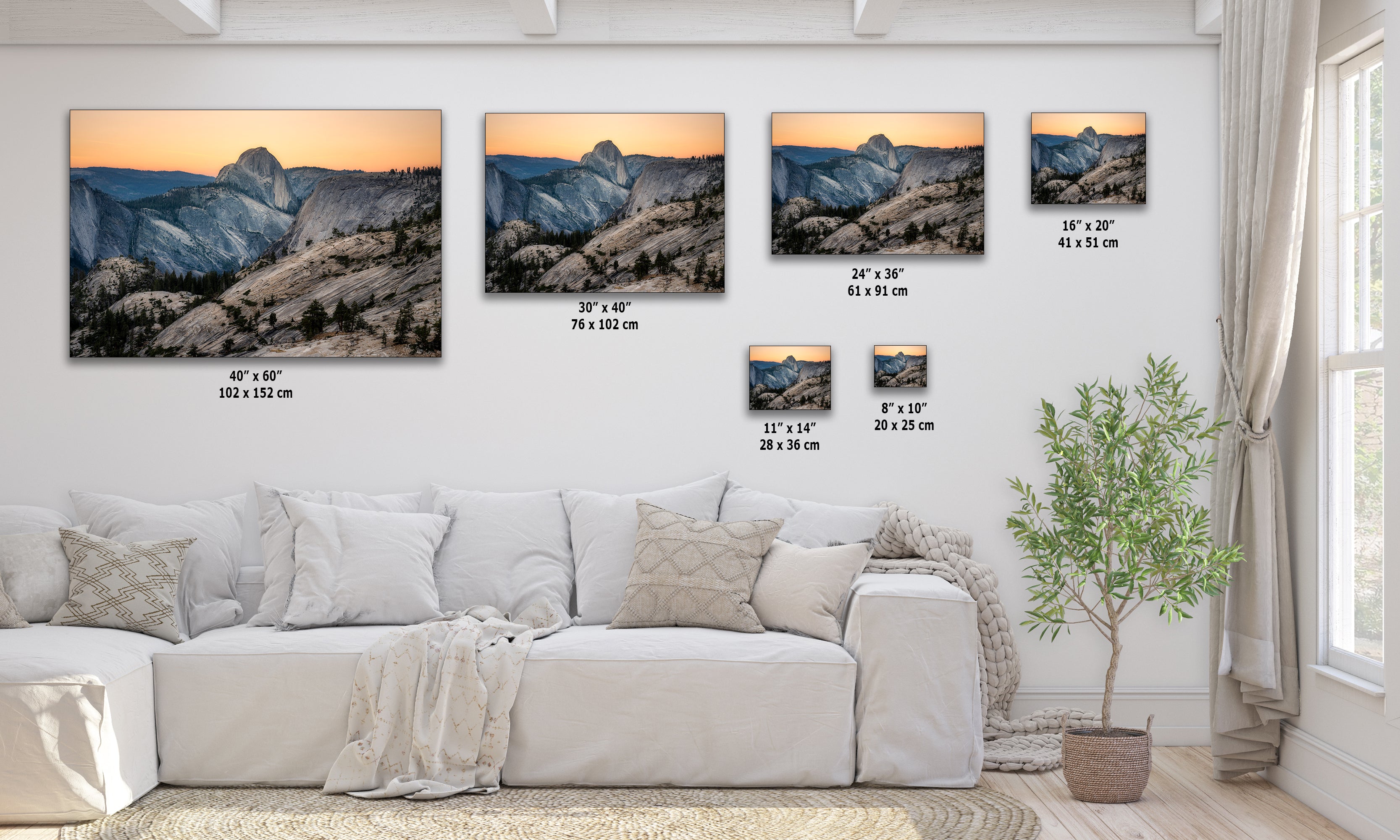 Glacier Point Yosemite National Park Mountain Picture, Half Dome Nature Photo Canvas Relaxation Artwork