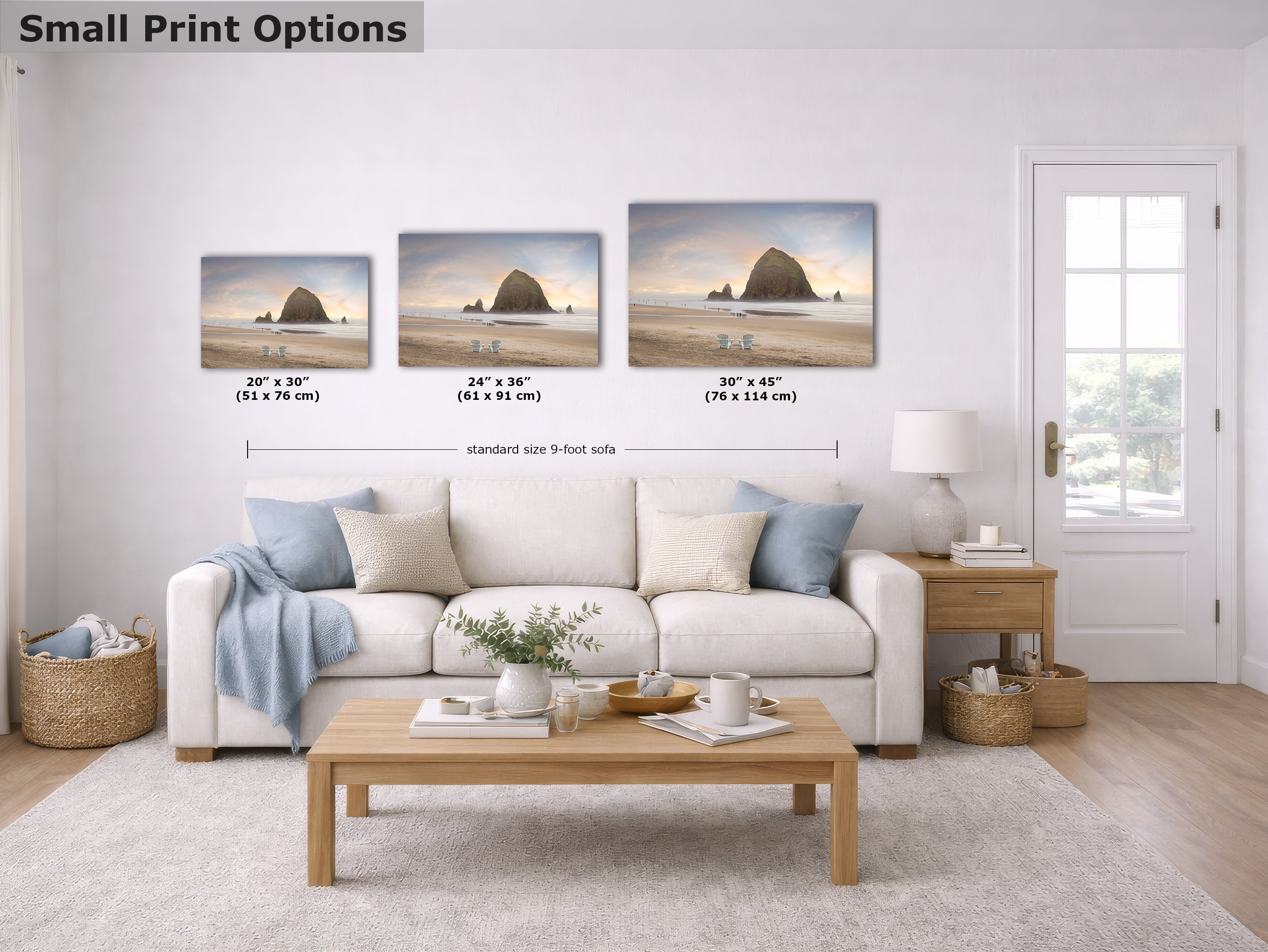 Cannon Beach Oregon Coast Ocean Picture Nature Photo, Haystack Rocks, Coastal Beach House Decor for Ocean Lovers