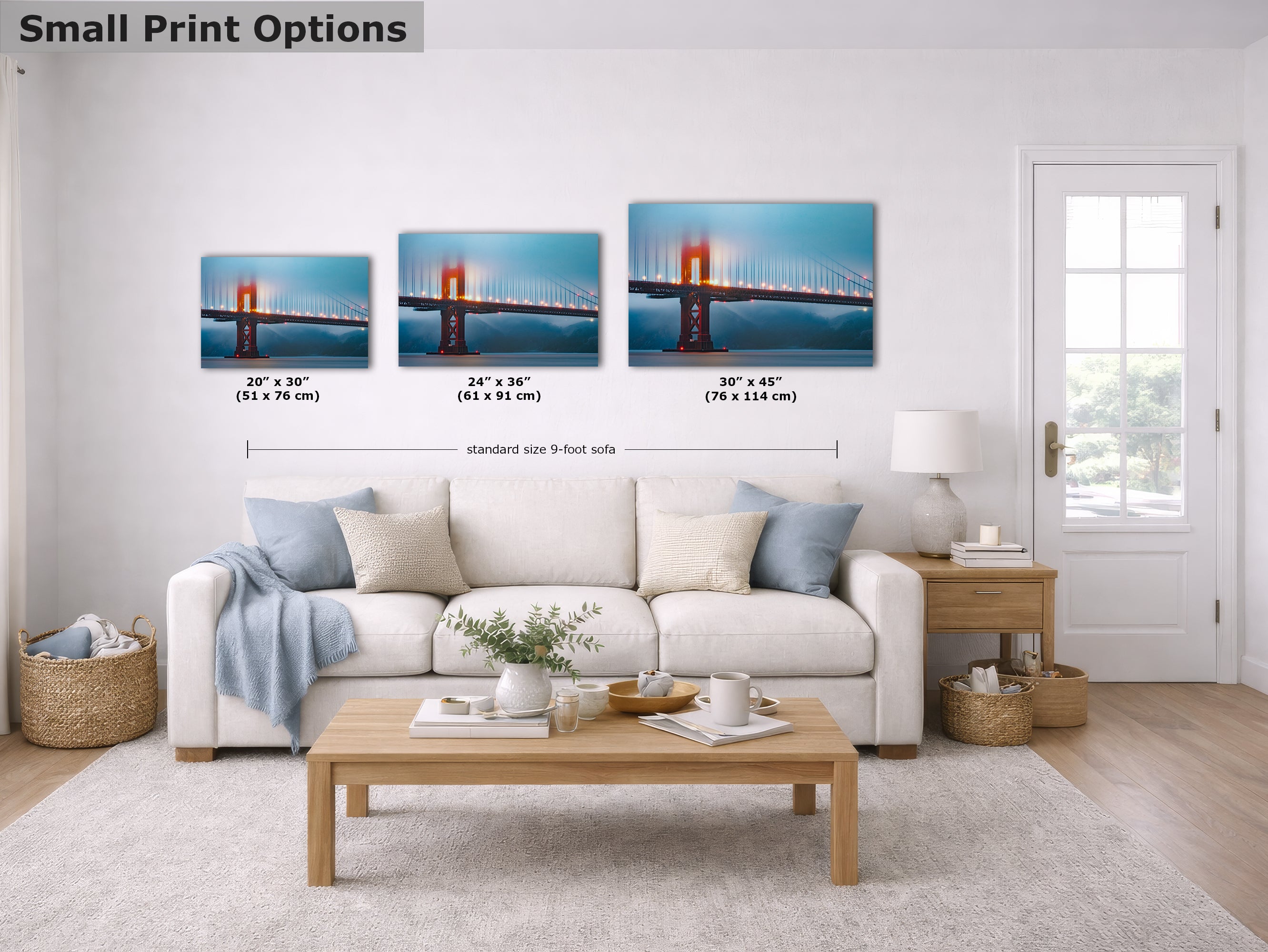 Limited Edition Fine Art Photography Bridge Picture, San Francisco Golden Gate in Blue Fog