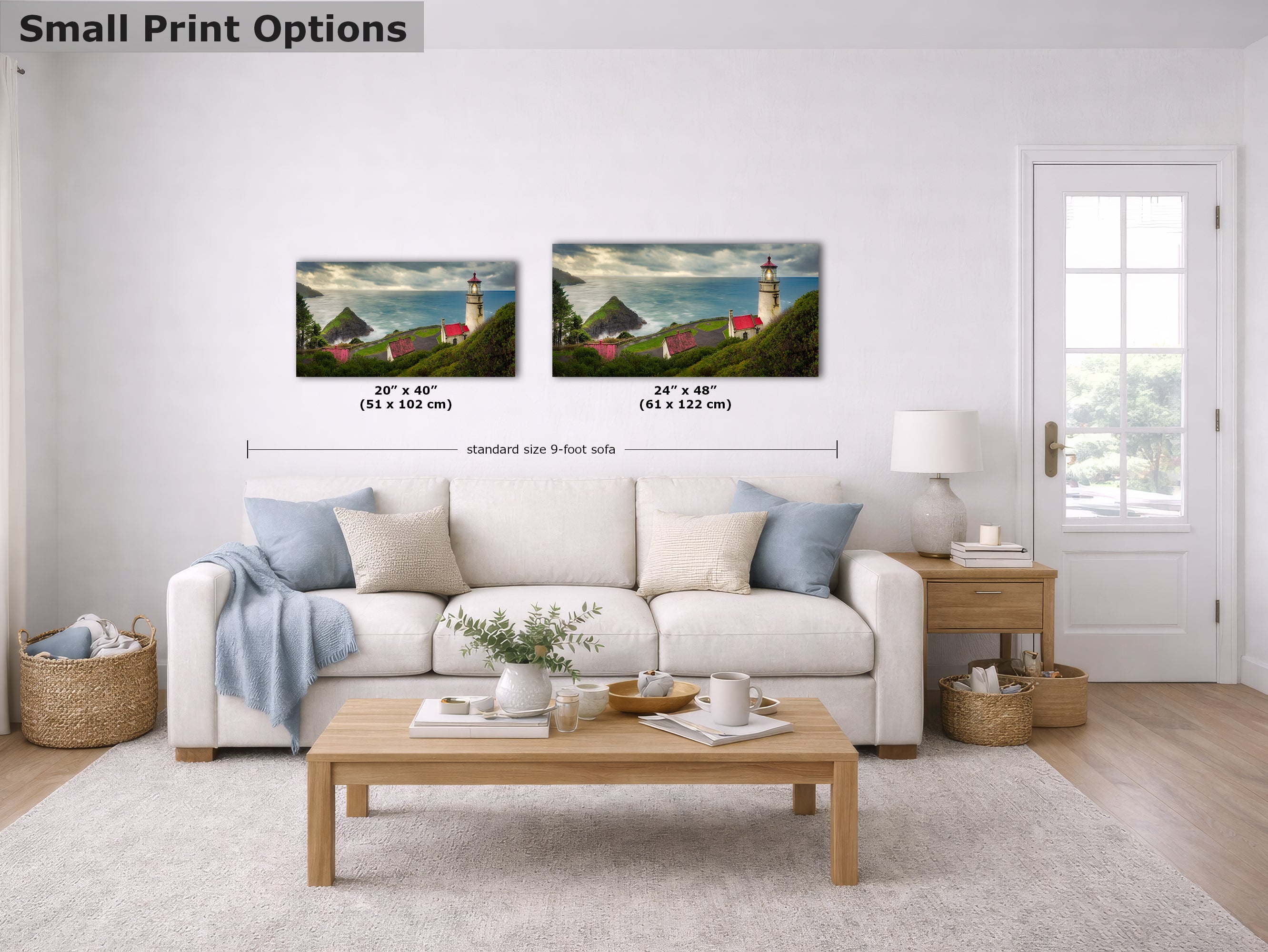Heceta Head Lighthouse Picture, Oregon Coast Ocean Picture, Pacific Northwest Beach Photo Framed Coastal Decor for Ocean Lovers