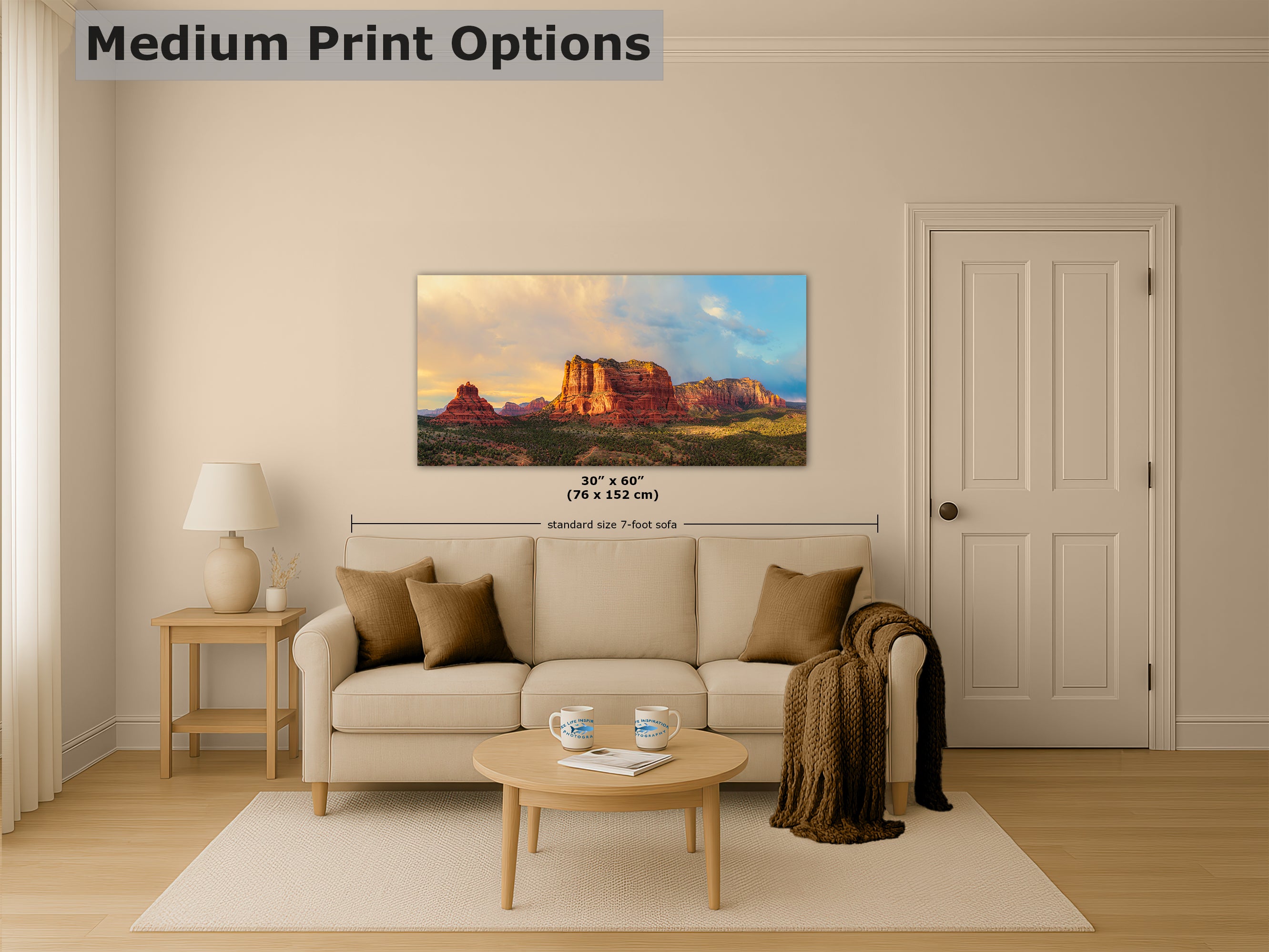 Courthouse Butte & Bell Rock Sedona Arizona Desert Picture, Southwestern Wall Art, Red Rock Scenic Nature Photo, House Decor Gift